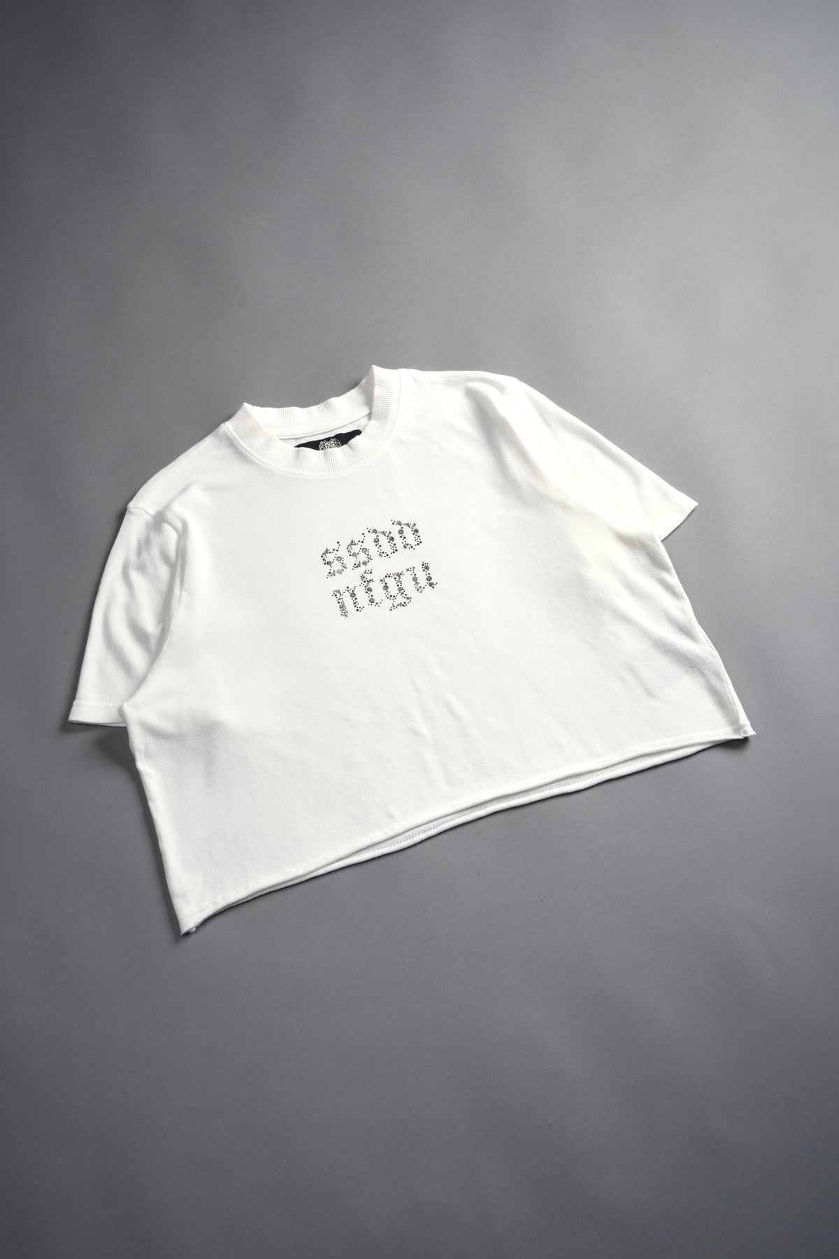 Crystal Code "Premium" Oversized (Cropped) Tee in Cream - imagem 5