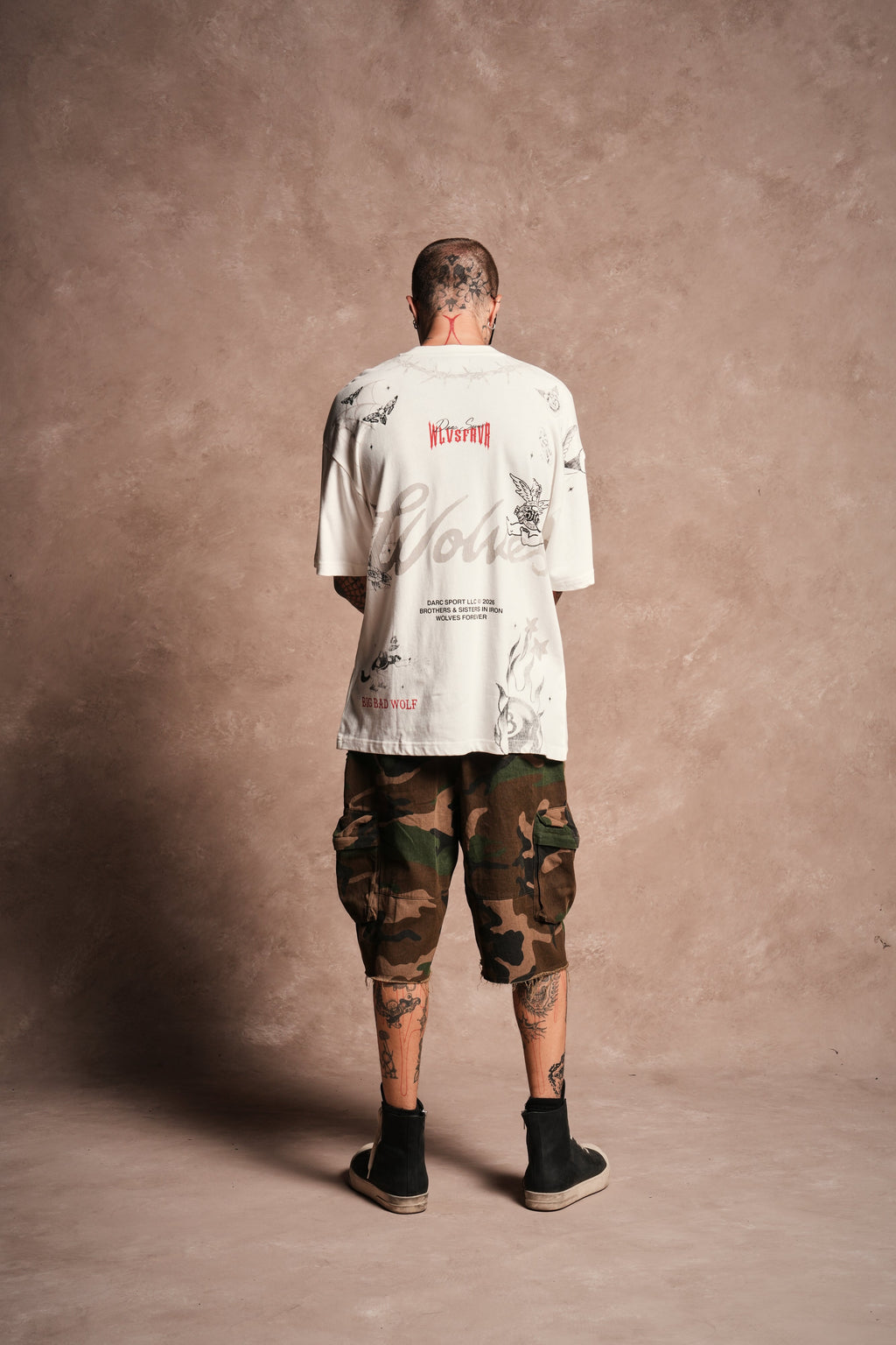 Big Bad Wolves Premium Oversized Tee in Cream