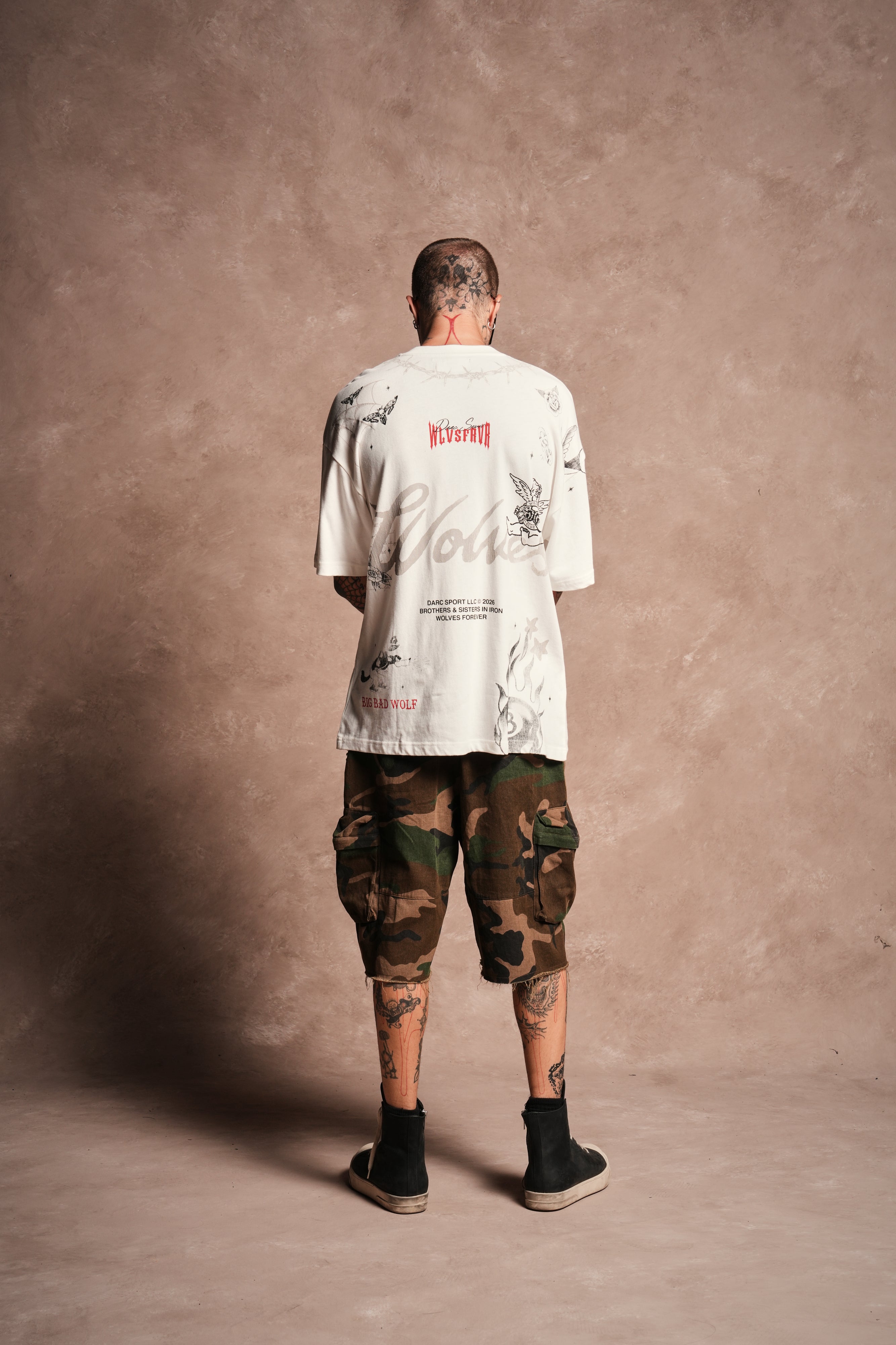 Big Bad Wolves Premium Oversized Tee in Cream