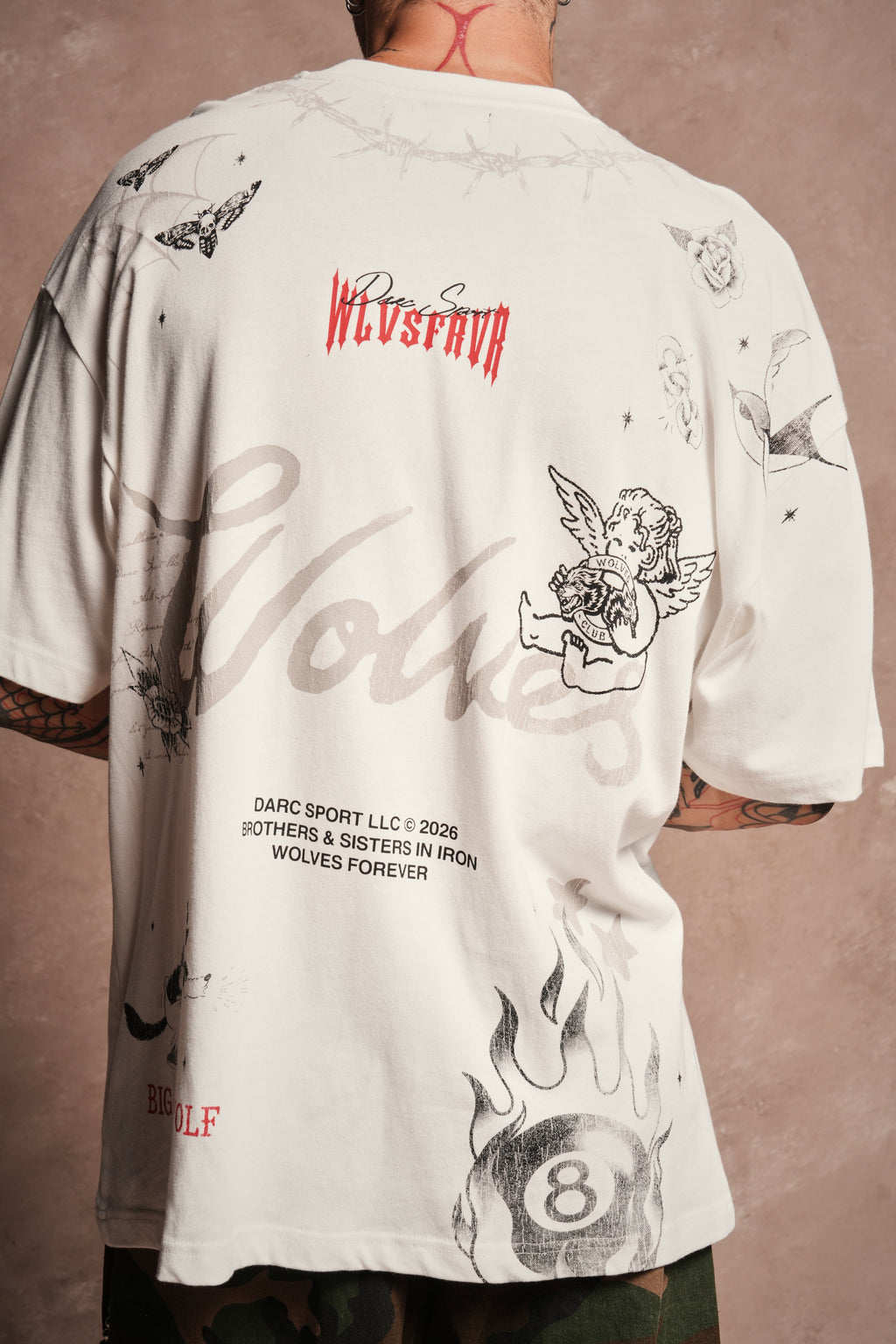 Big Bad Wolves Premium Oversized Tee in Cream