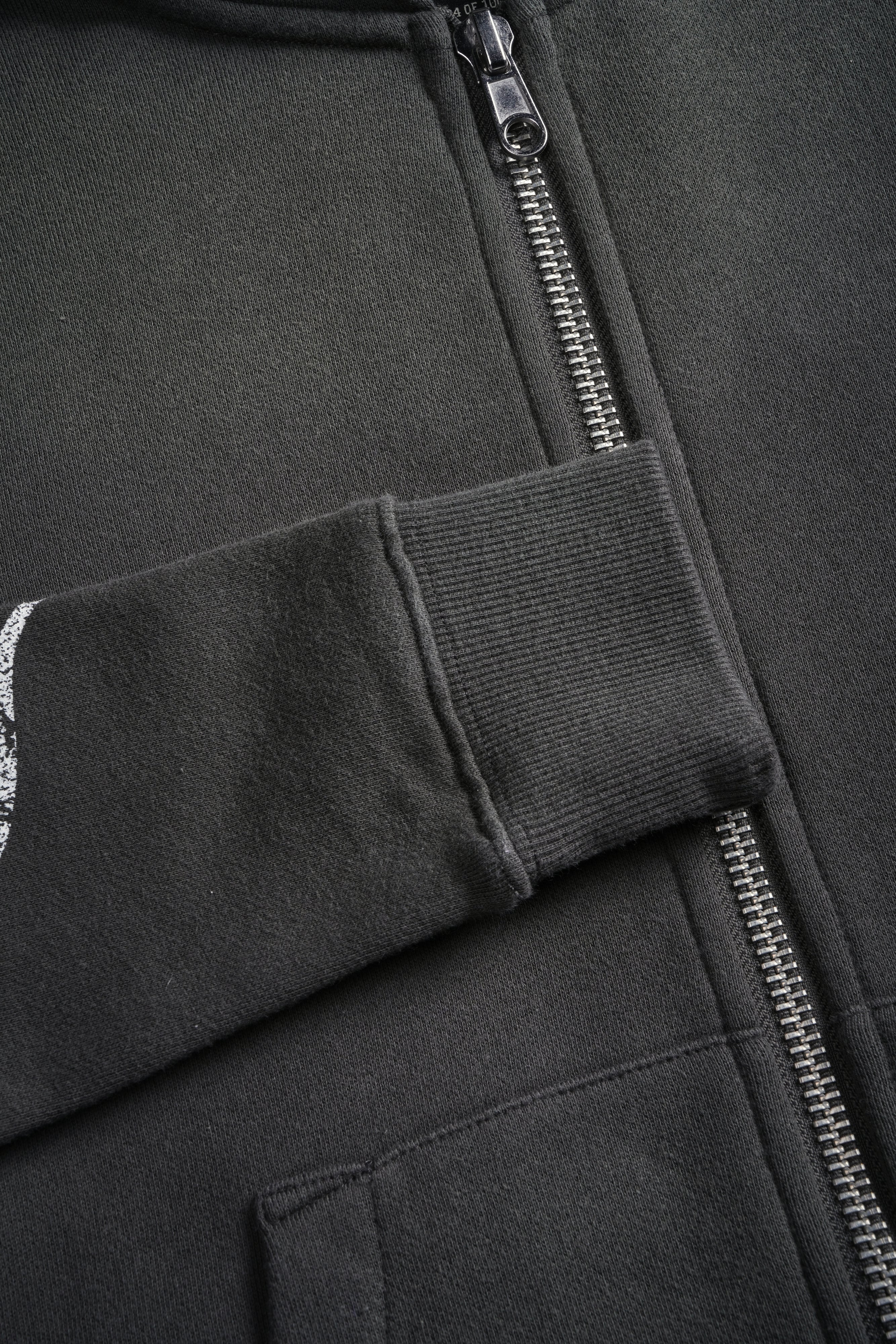 Finite Flame "Iris" Zip Up She Hoodie in Wolf Gray Drift Wash — imagem 11