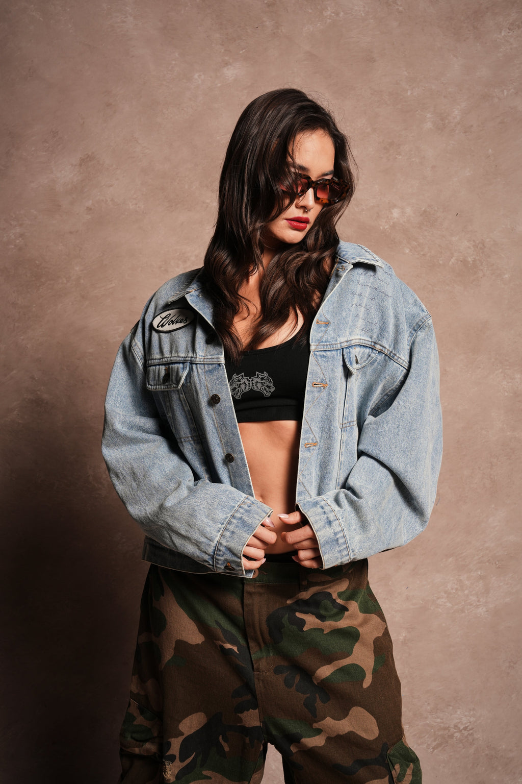 Mickey Flash Cropped American Denim Jacket in Light Wash