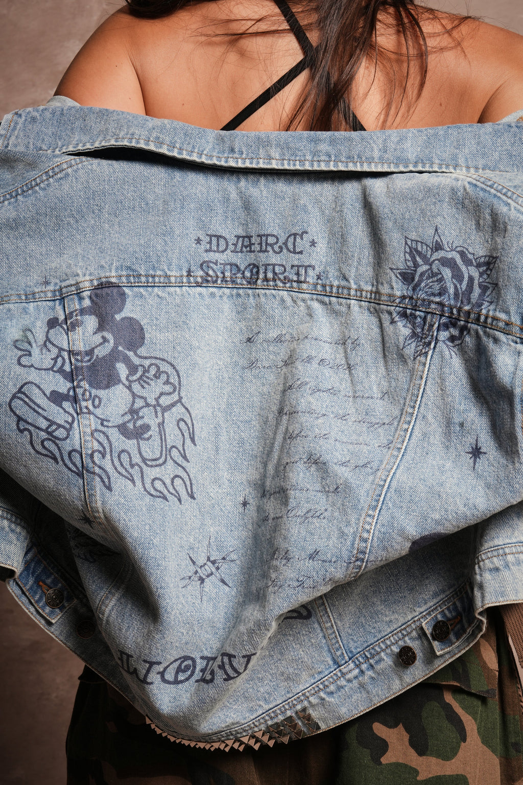 Mickey Flash Cropped American Denim Jacket in Light Wash