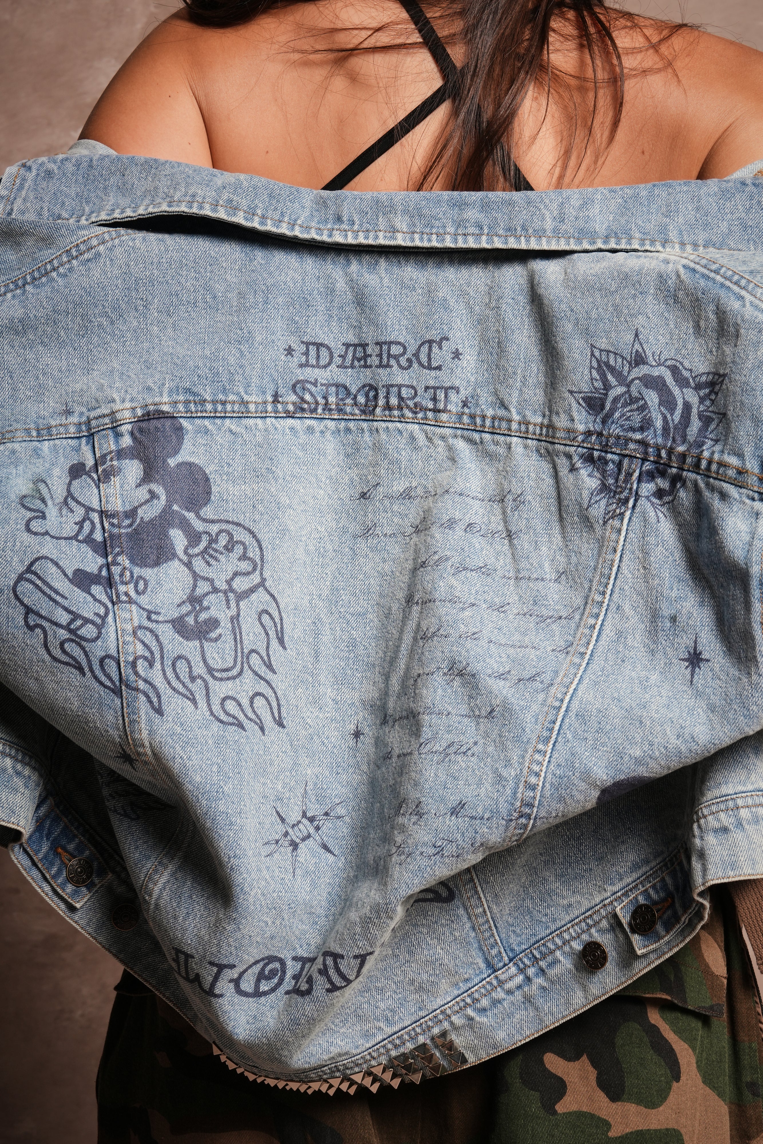 Mickey Flash Cropped American Denim Jacket in Light Wash