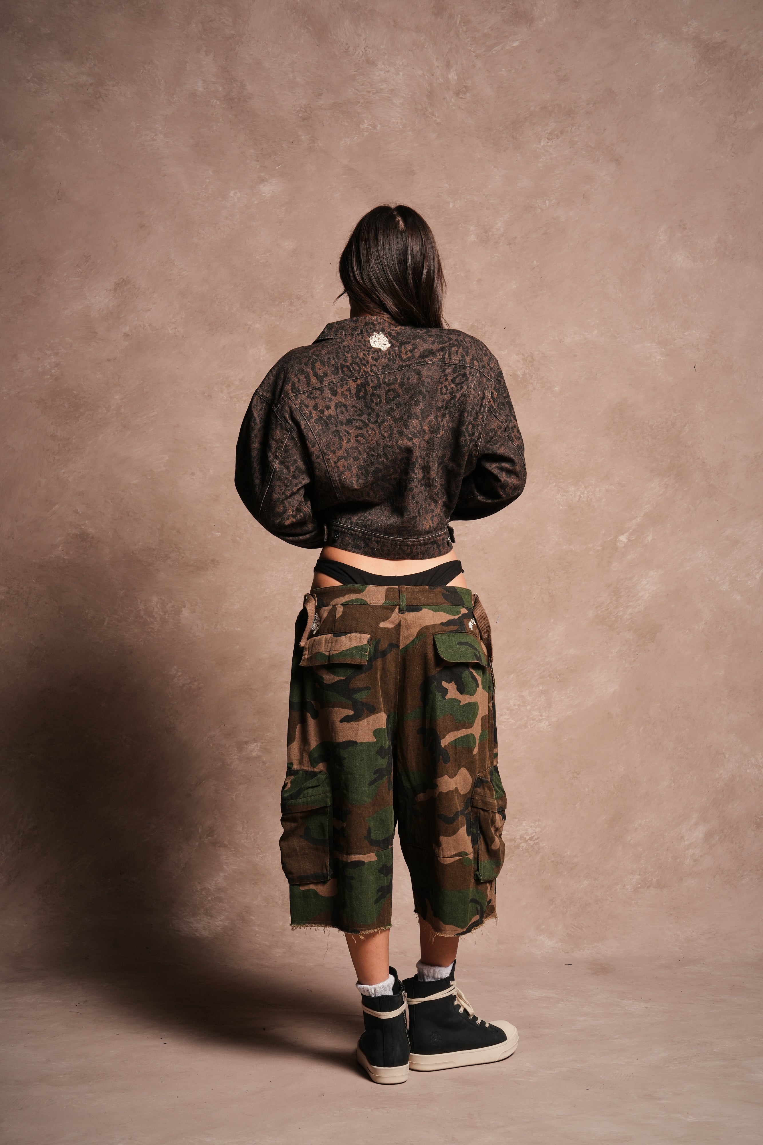 Chopper She American Jacket in Darc Brown Leopard