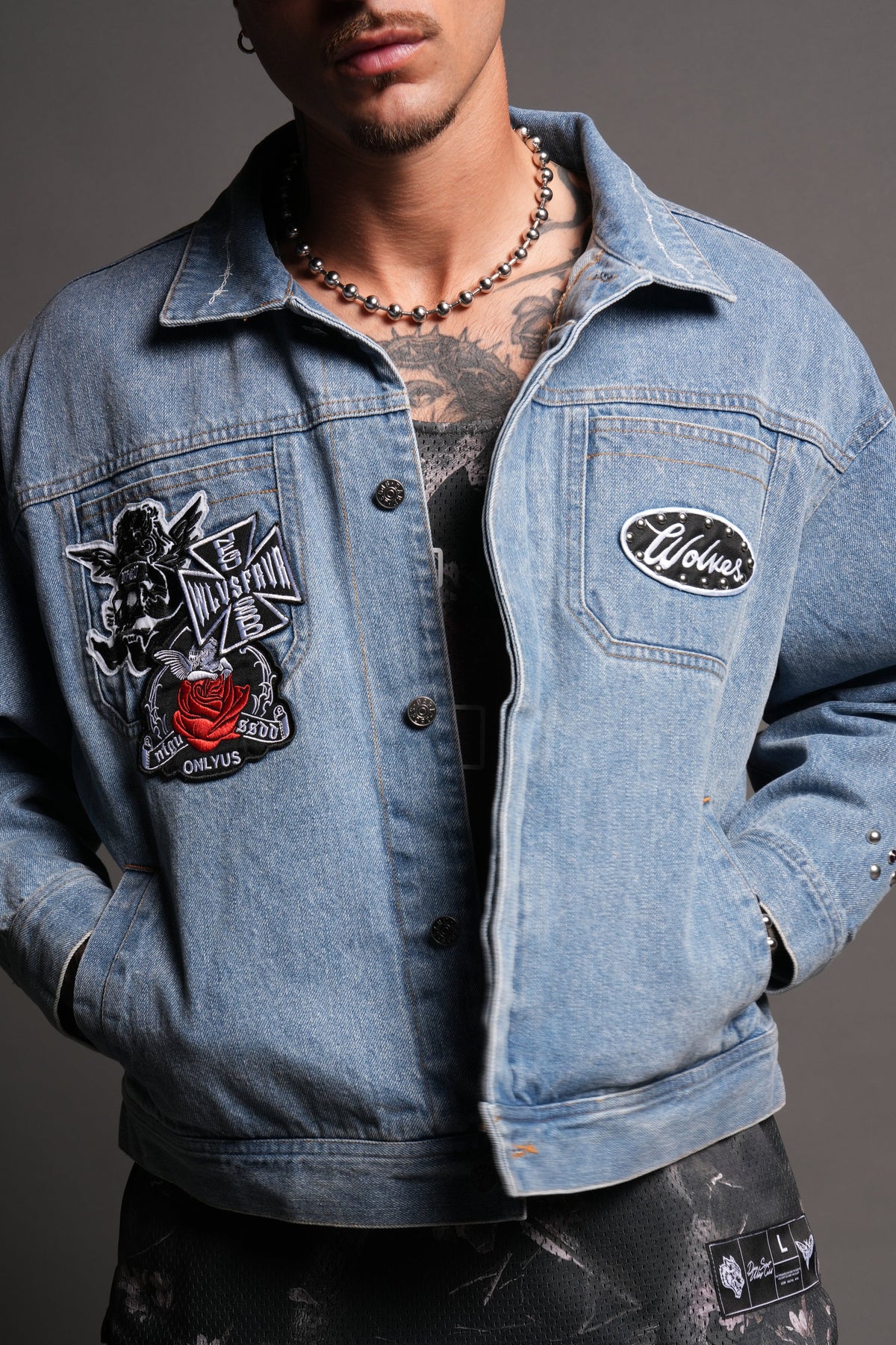 Wolves Heritage Jax Denim Jacket In Light Wash - imagem 7
