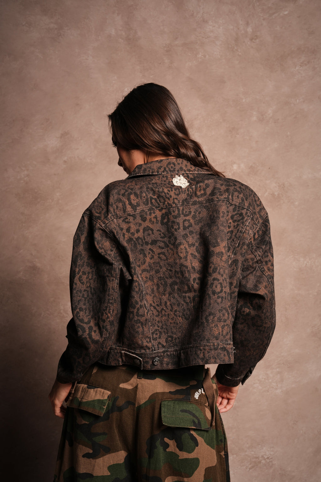 Chopper She American Jacket in Darc Brown Leopard