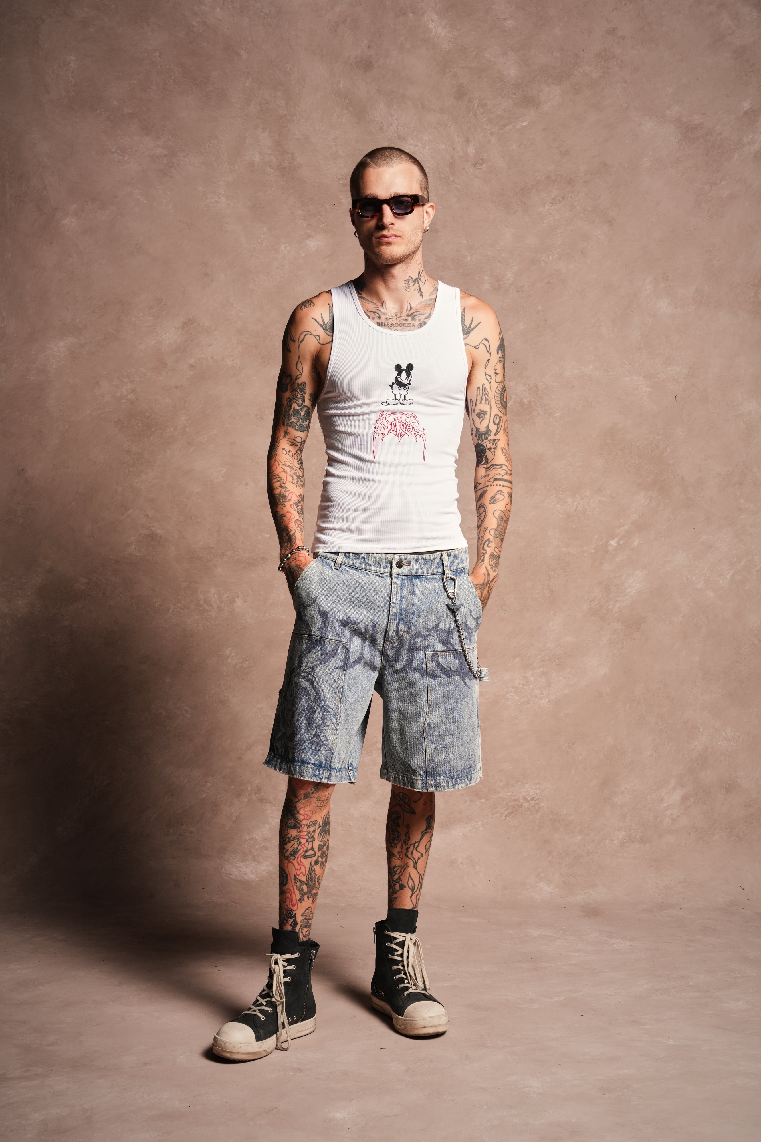 Hesh Rose Denim Carpenter Short in Light Wash