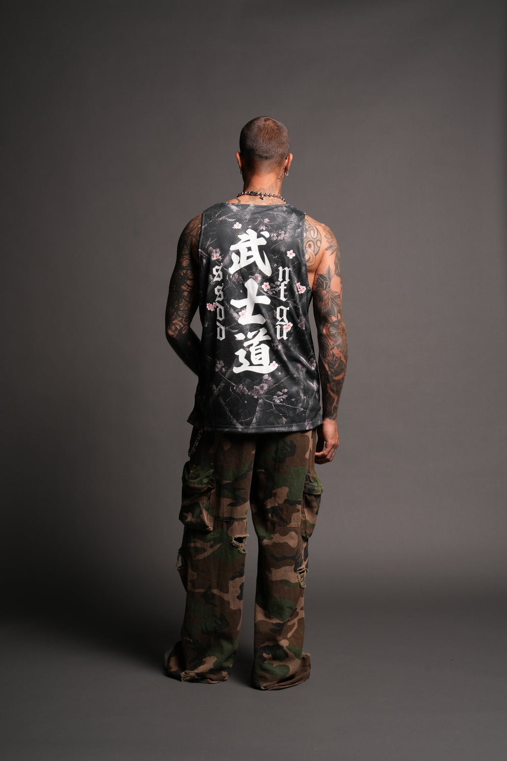 Shadow Blossom Reversible Bball Jersey In Slate Gray / All Of Us Camo - imagem 6