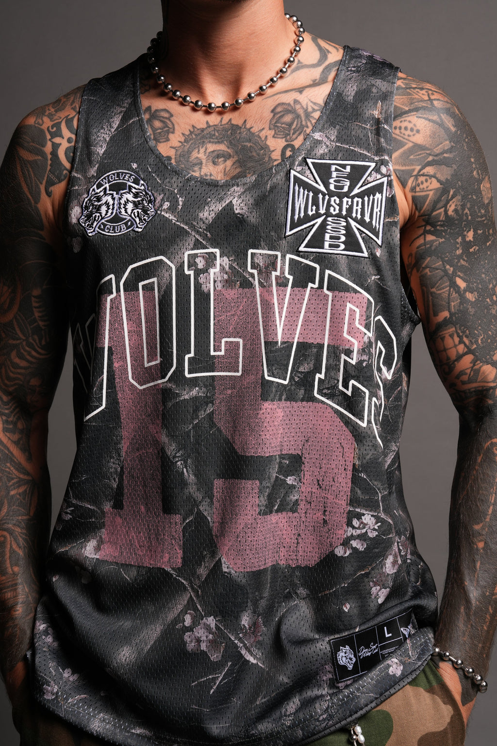 Shadow Blossom Reversible Bball Jersey In Slate Gray / All Of Us Camo - imagem 7