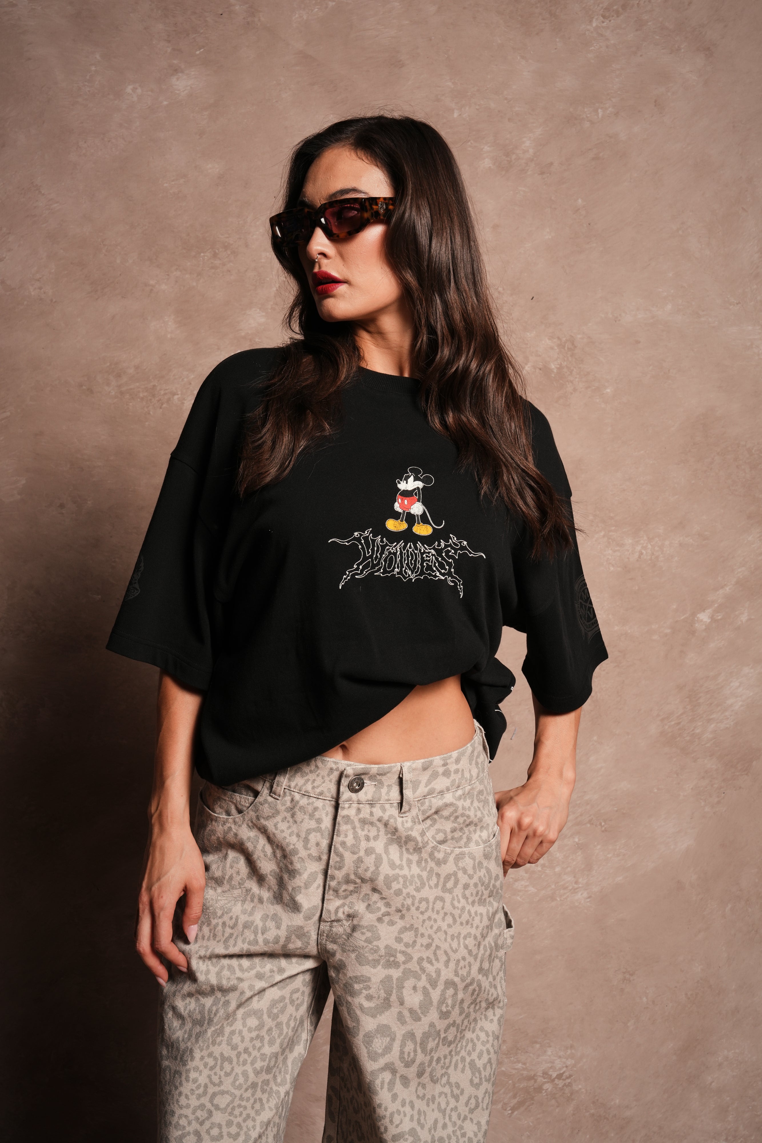 Mickey Wlvsfrvr Premium Oversized Tee in Black