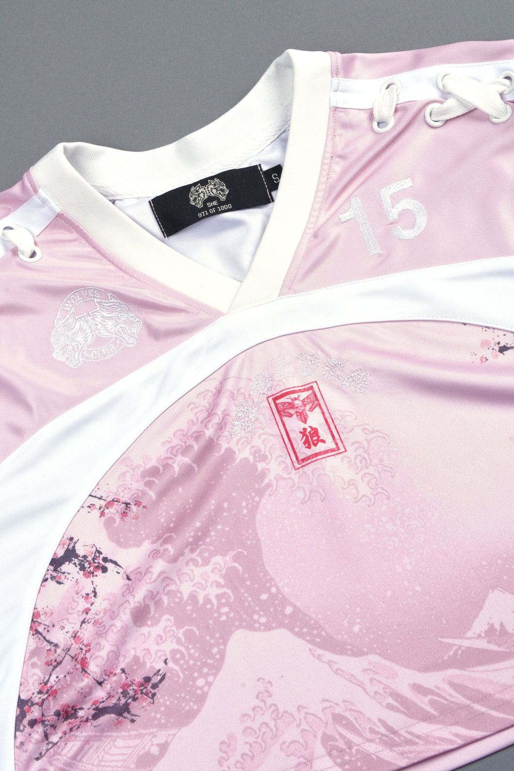 She Wave She Laced Crop Jersey Top in Blush Pink — imagem 4