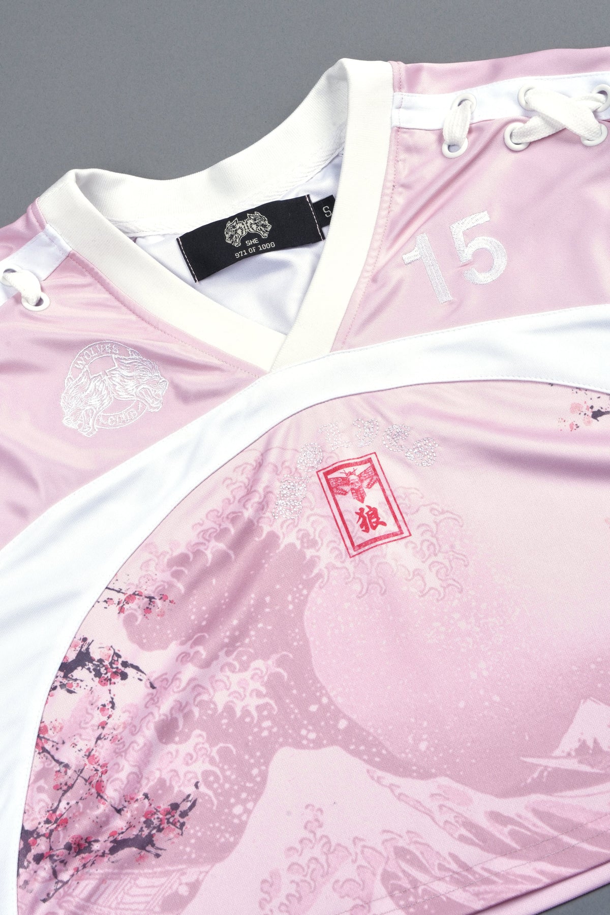 She Wave She Laced Crop Jersey Top in Blush Pink — imagem 4