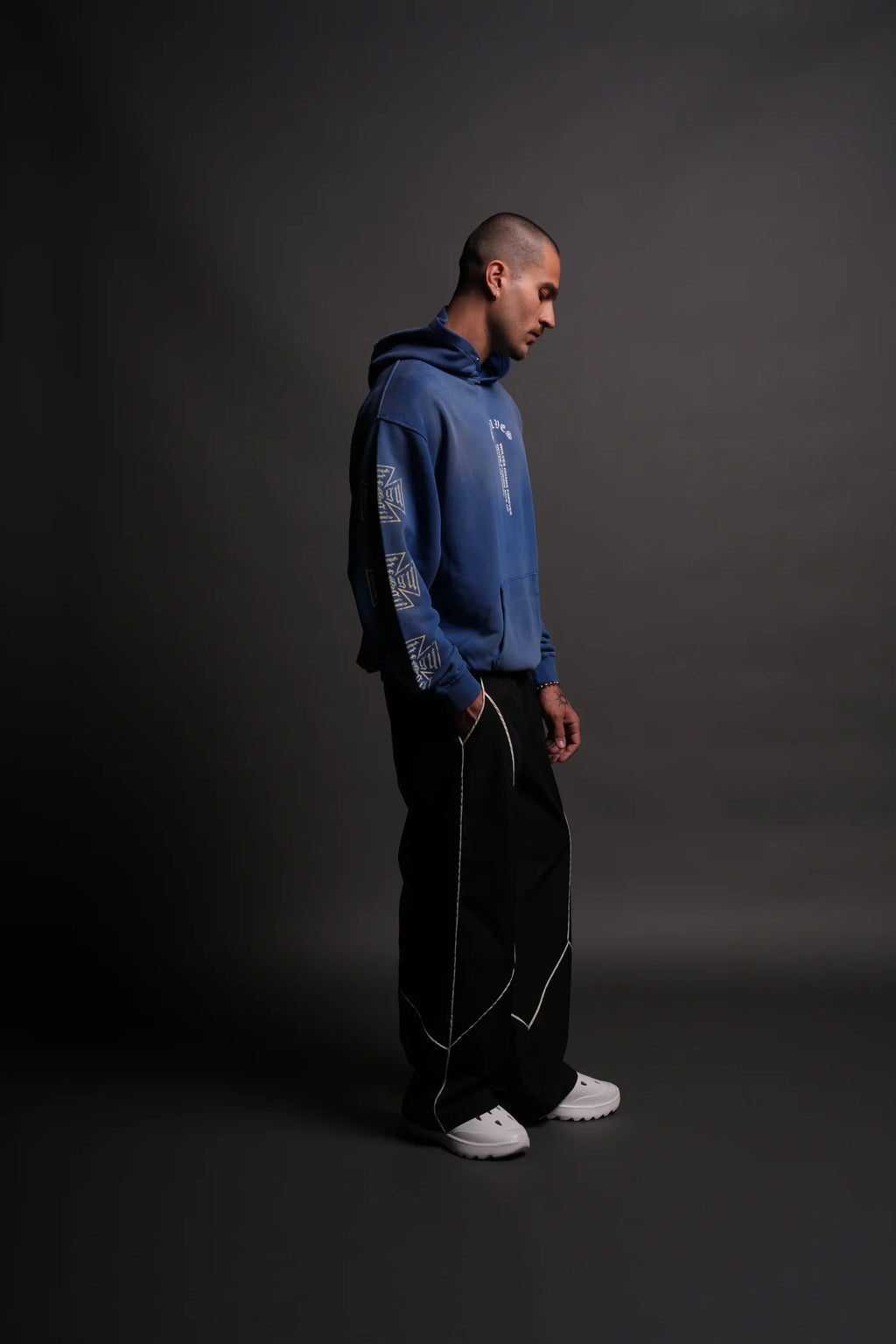 FULL SEND "PIERCE" HOODIE IN DARC COBALT DRIFT WASH