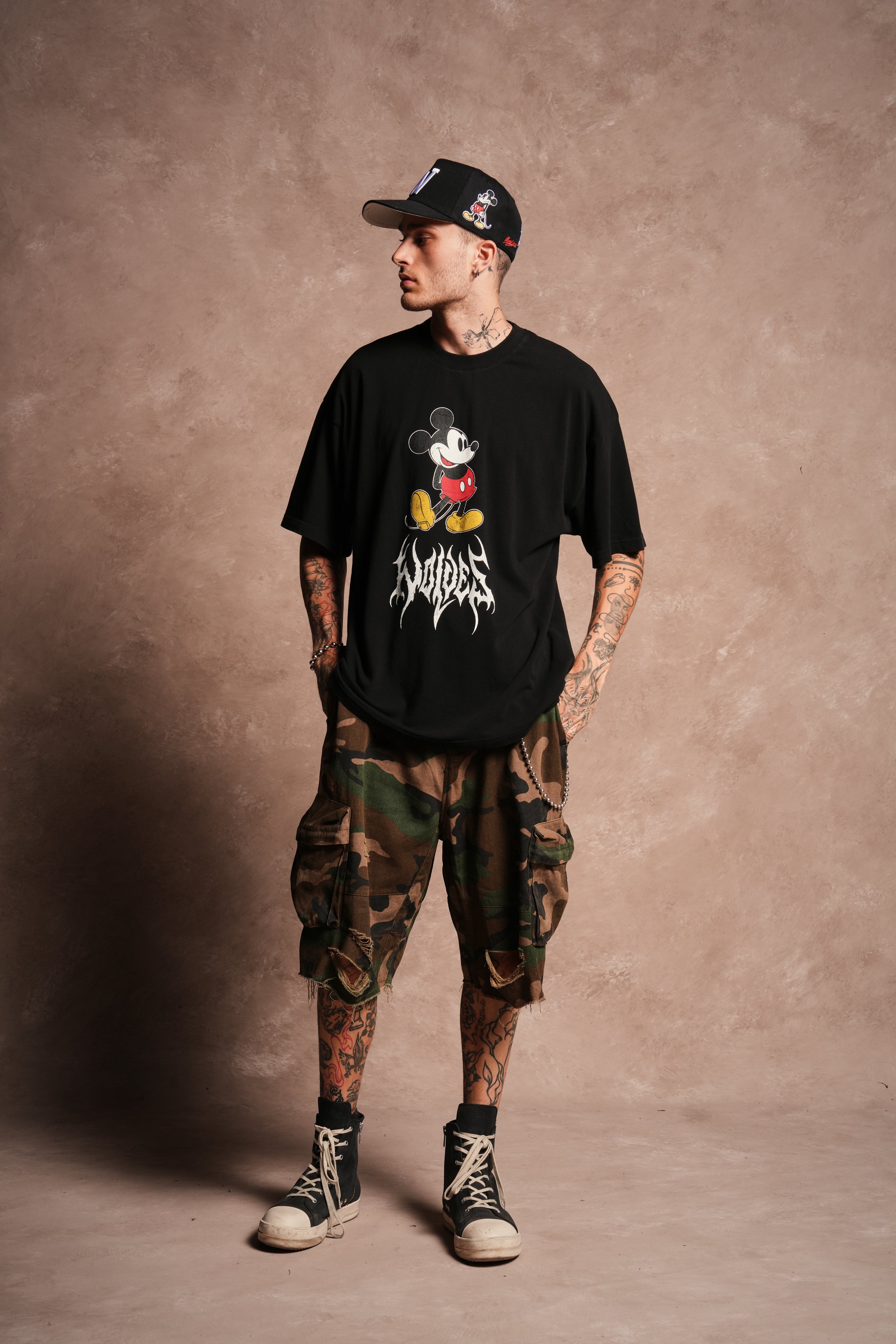 Mickey Mouse Hesh Premium Oversized Tee in Black