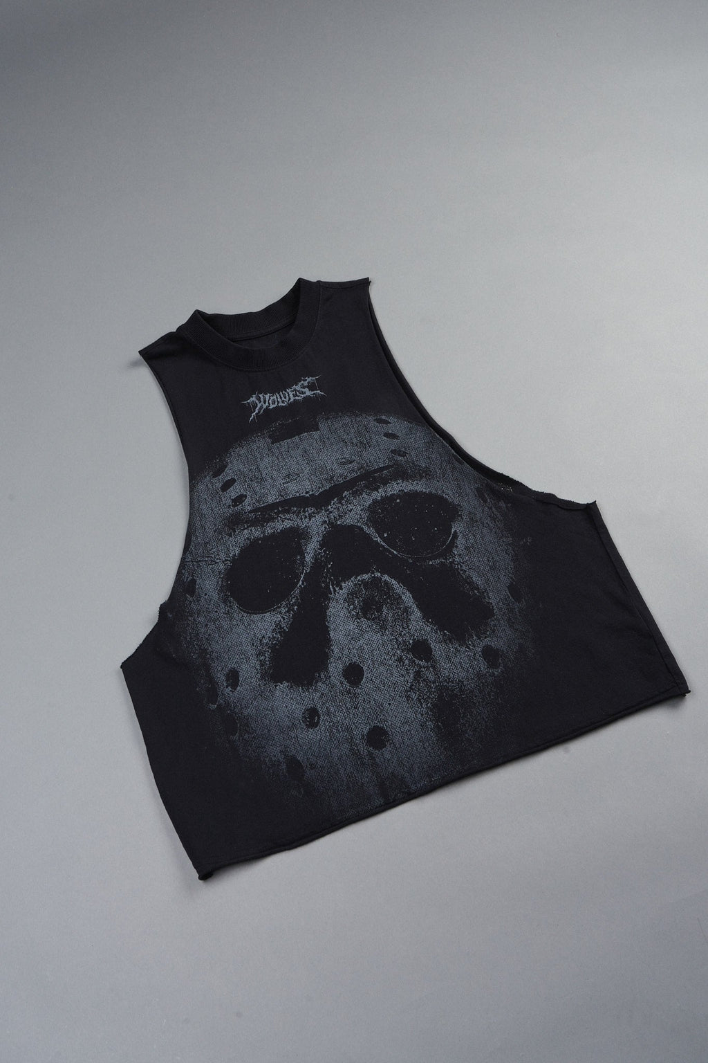 Jason Forever Grunge Raw Hem Box Cut Tommy Muscle Tee In Black