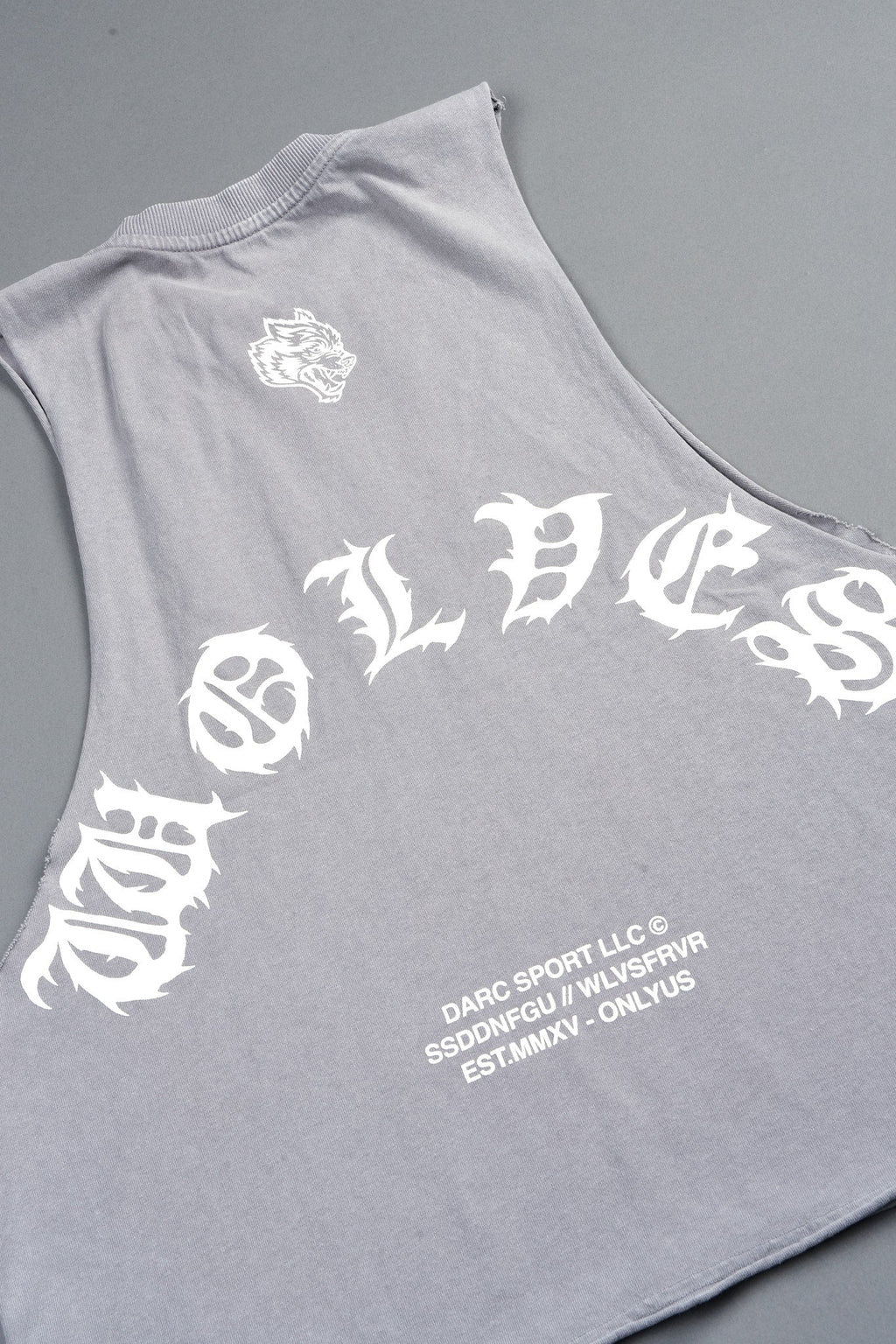 Jason Forever Grunge Raw Hem Box Cut Tommy Muscle Tee In Dove Gray