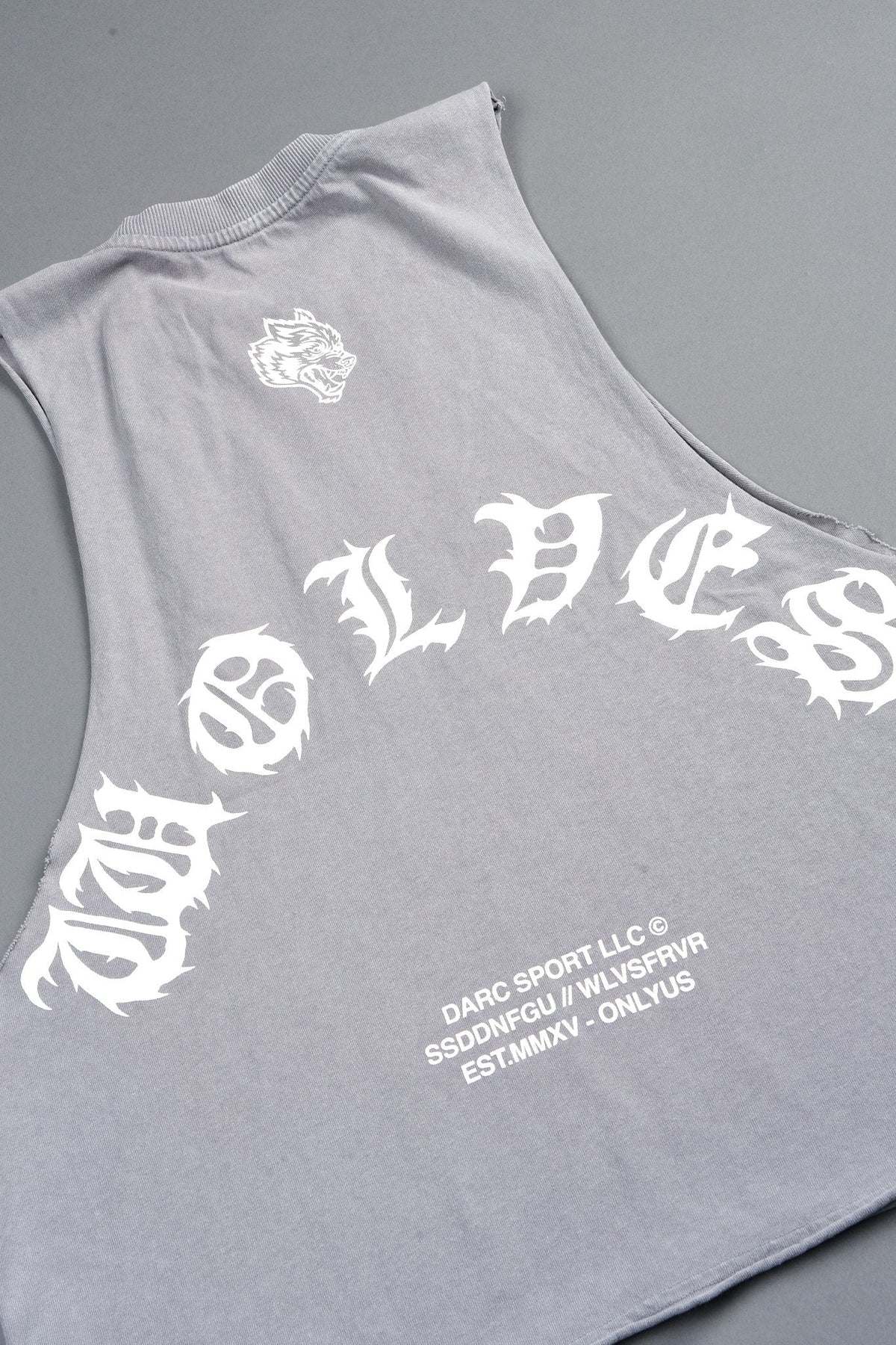Jason Forever Grunge Raw Hem Box Cut Tommy Muscle Tee In Dove Gray