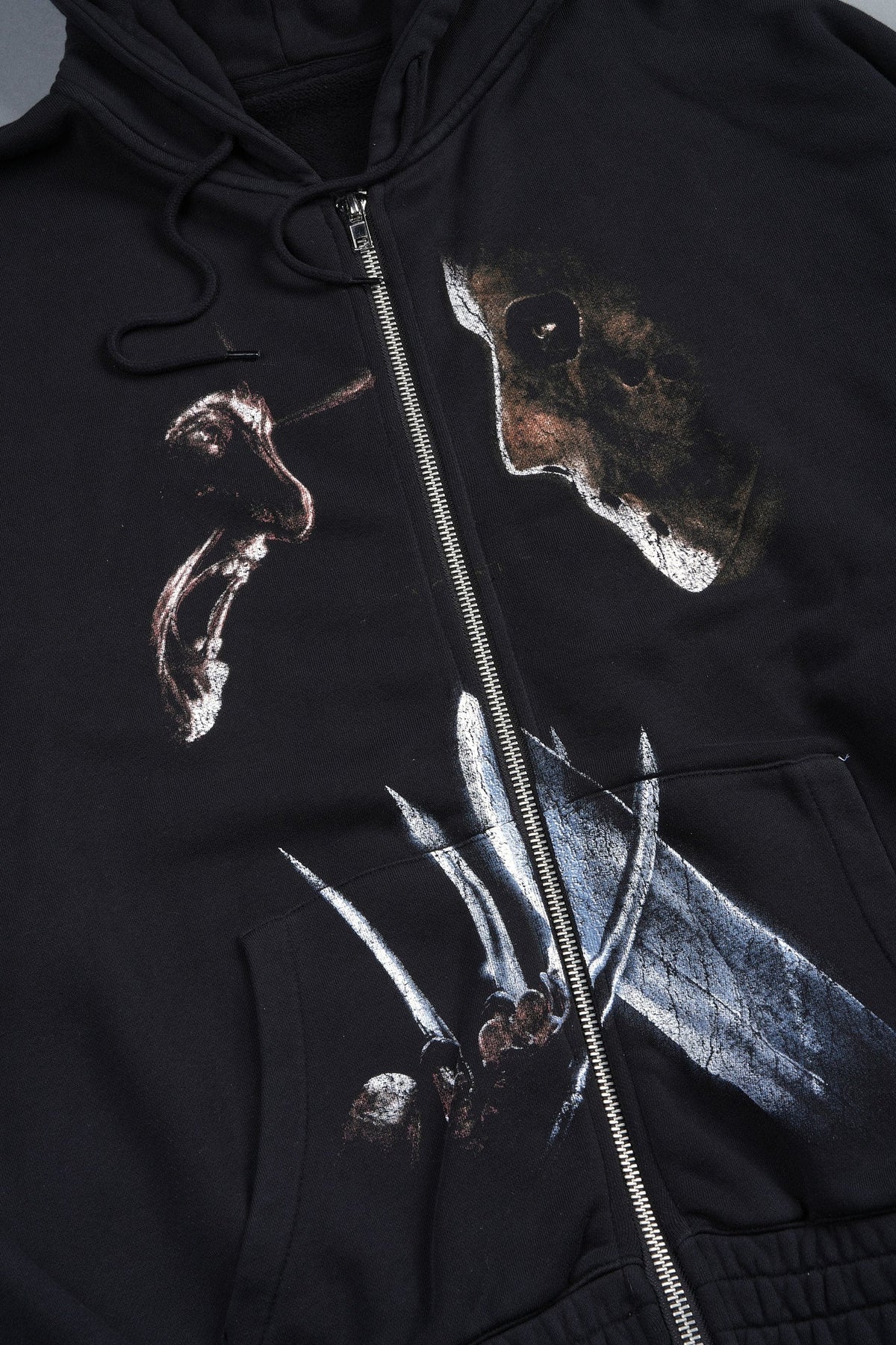 Freddy Vs Jason Chambers Zip Hoodie In Black