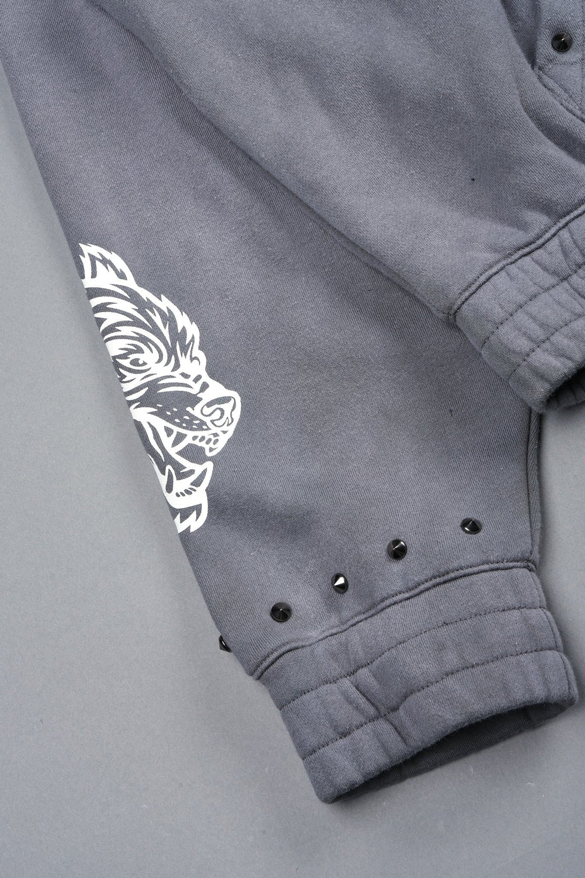Studded Mantra Chambers Zip Hoodie In Slate Gray Super Sun Fade