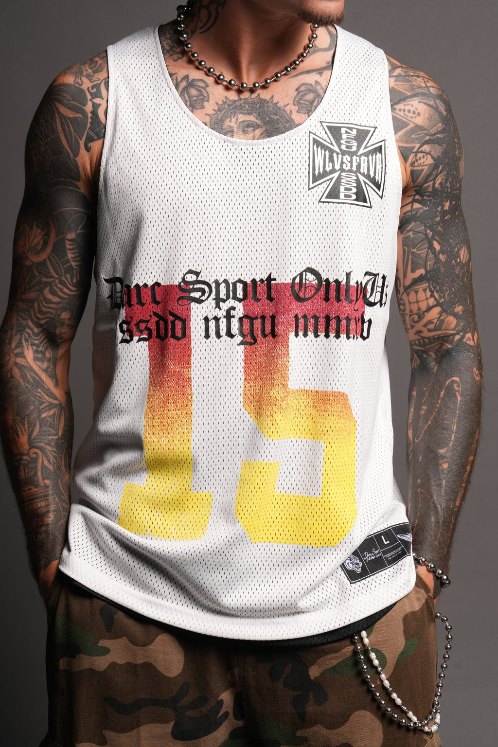 Infernal Club Reversible Bball Jersey In Black/Cream - imagem 11