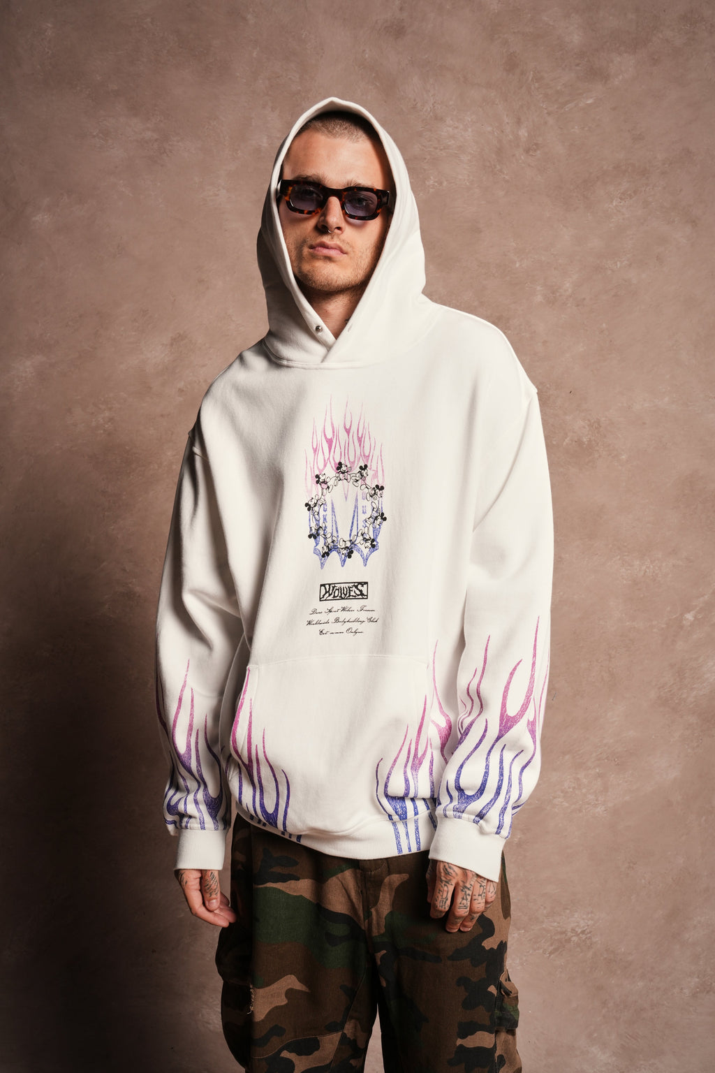 Mickey Forever Pierce Hoodie in Cream