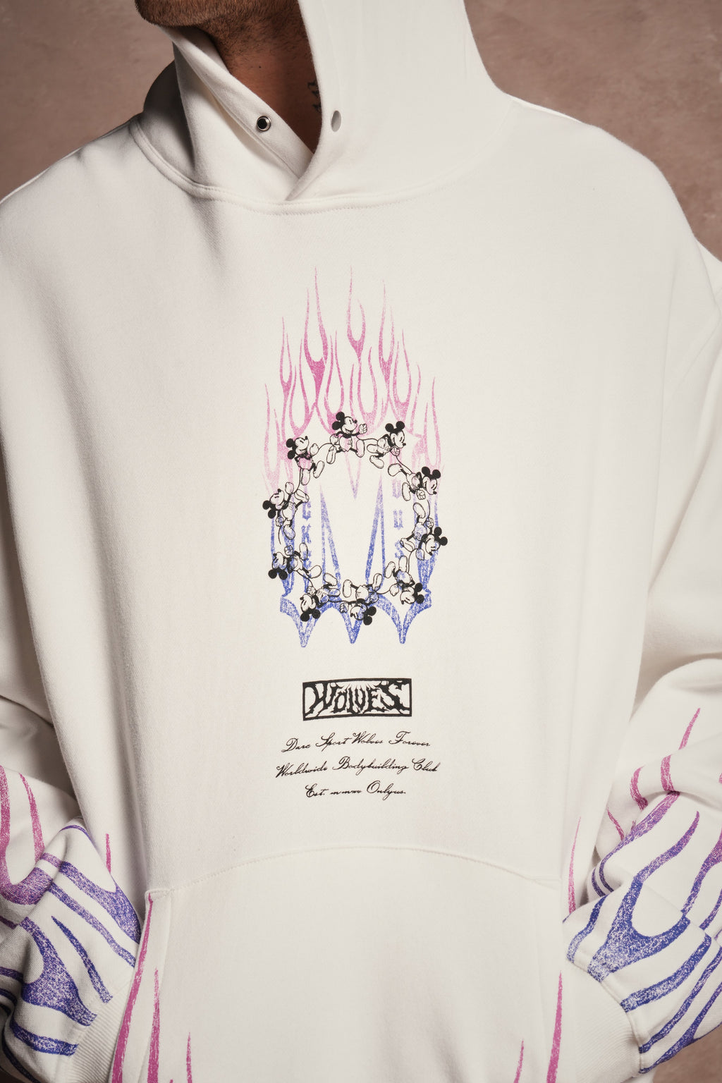 Mickey Forever Pierce Hoodie in Cream