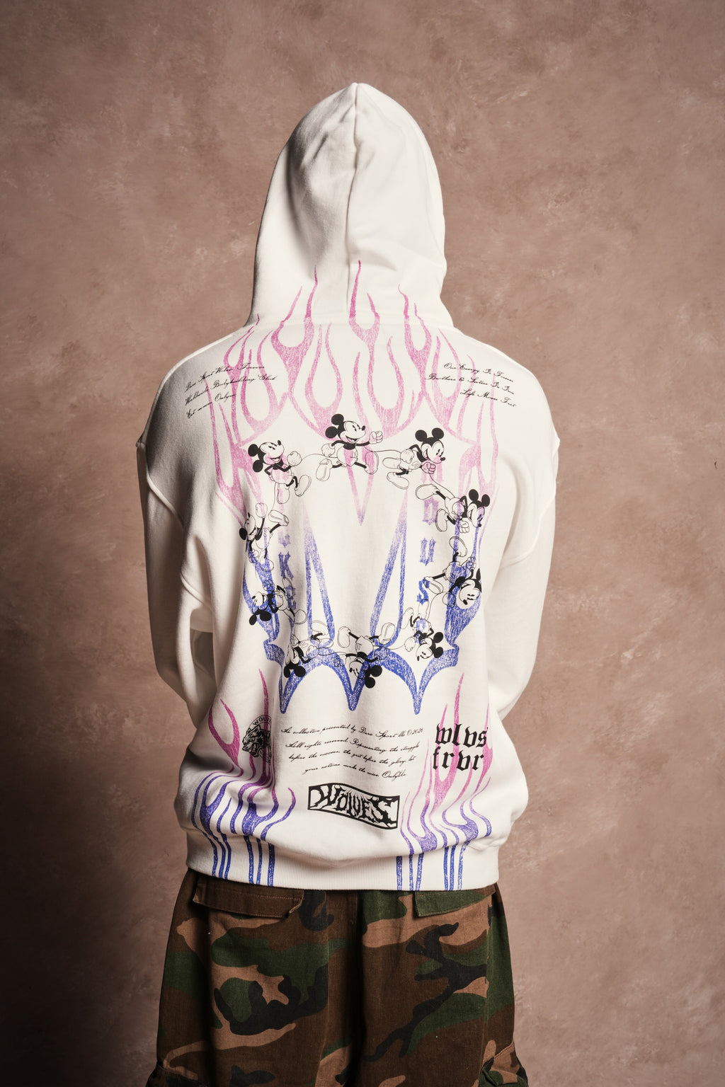 Mickey Forever Pierce Hoodie in Cream