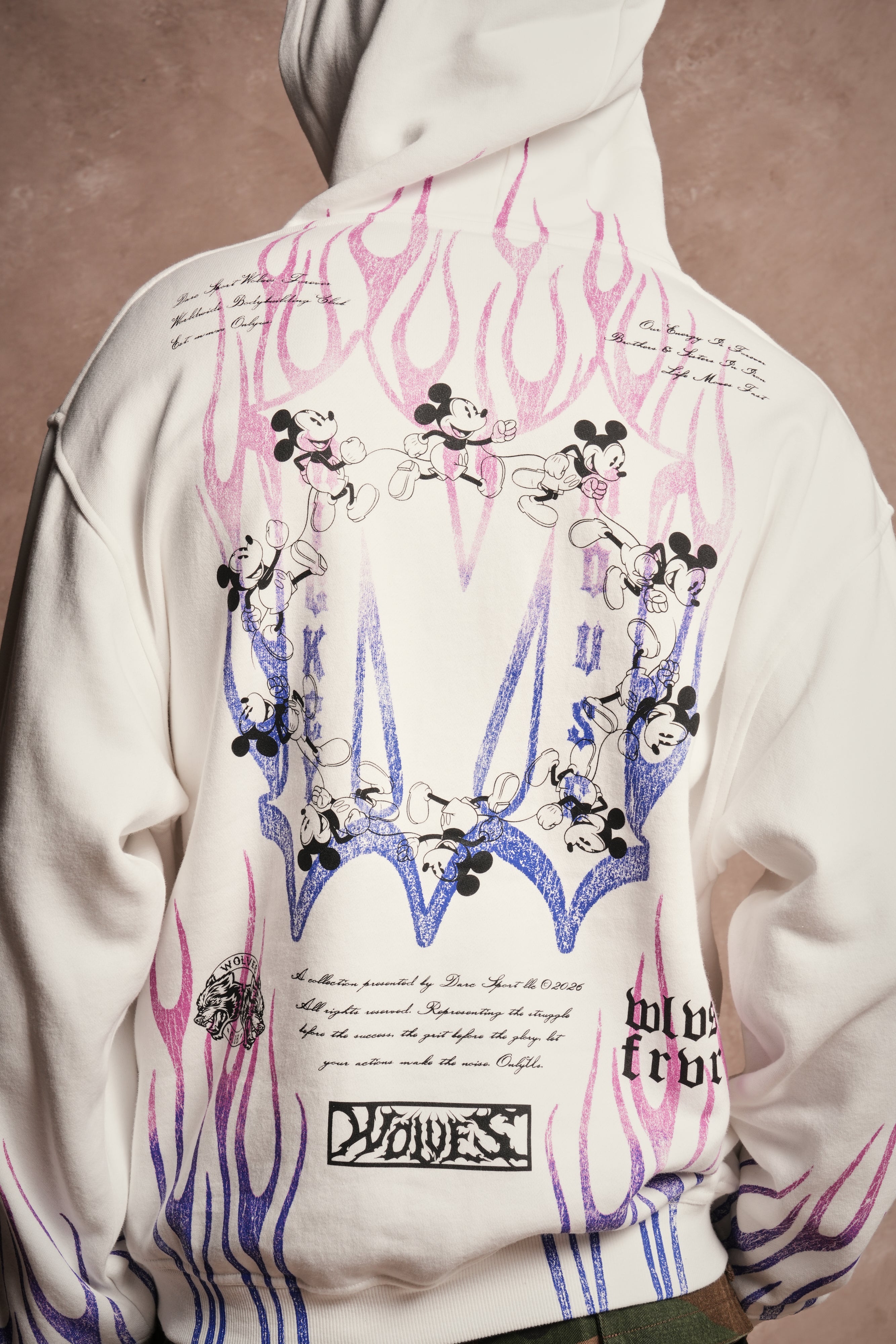Mickey Forever Pierce Hoodie in Cream