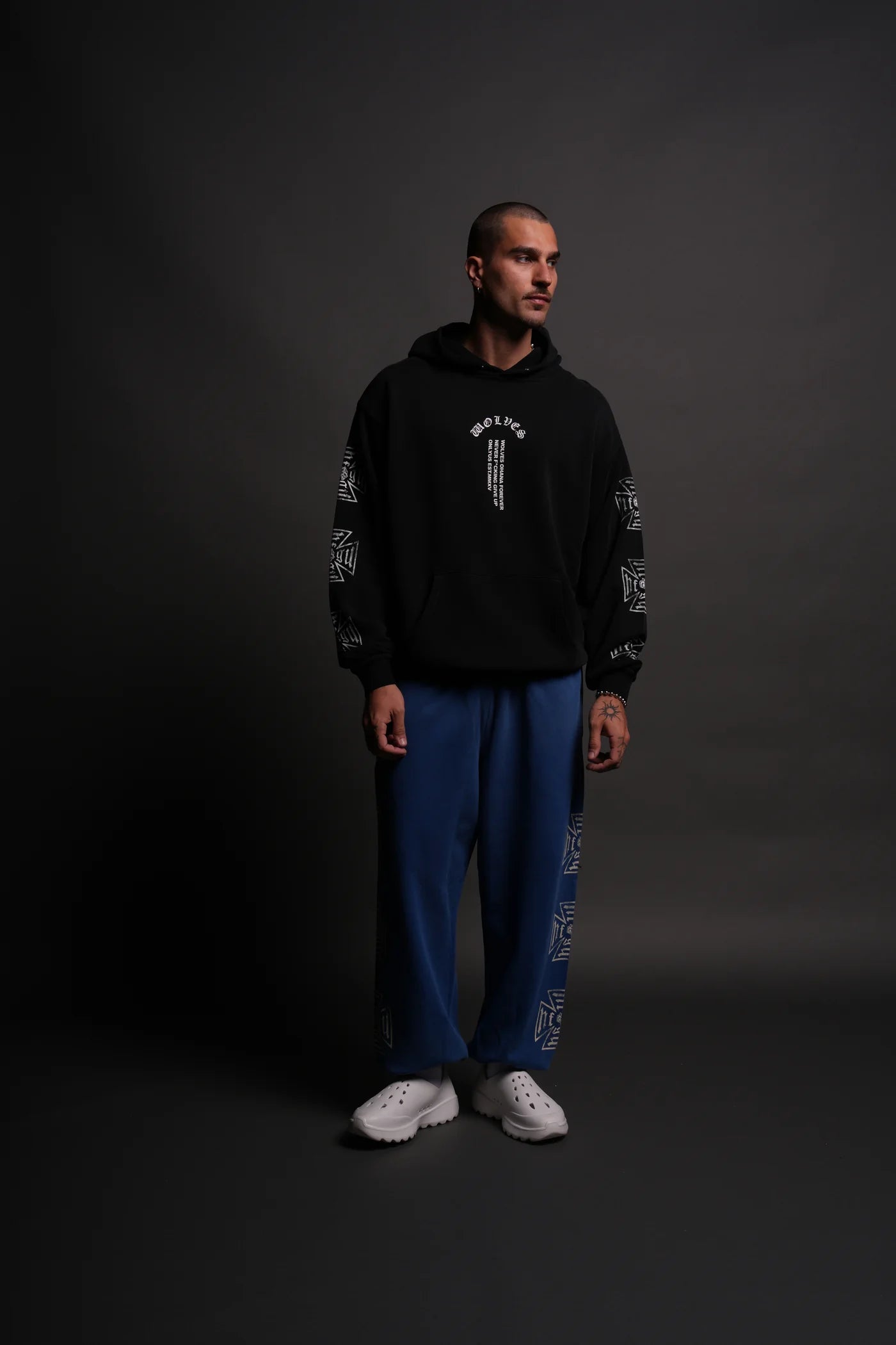 FULL SEND "PIERCE" HOODIE IN BLACK DRIFT WASH