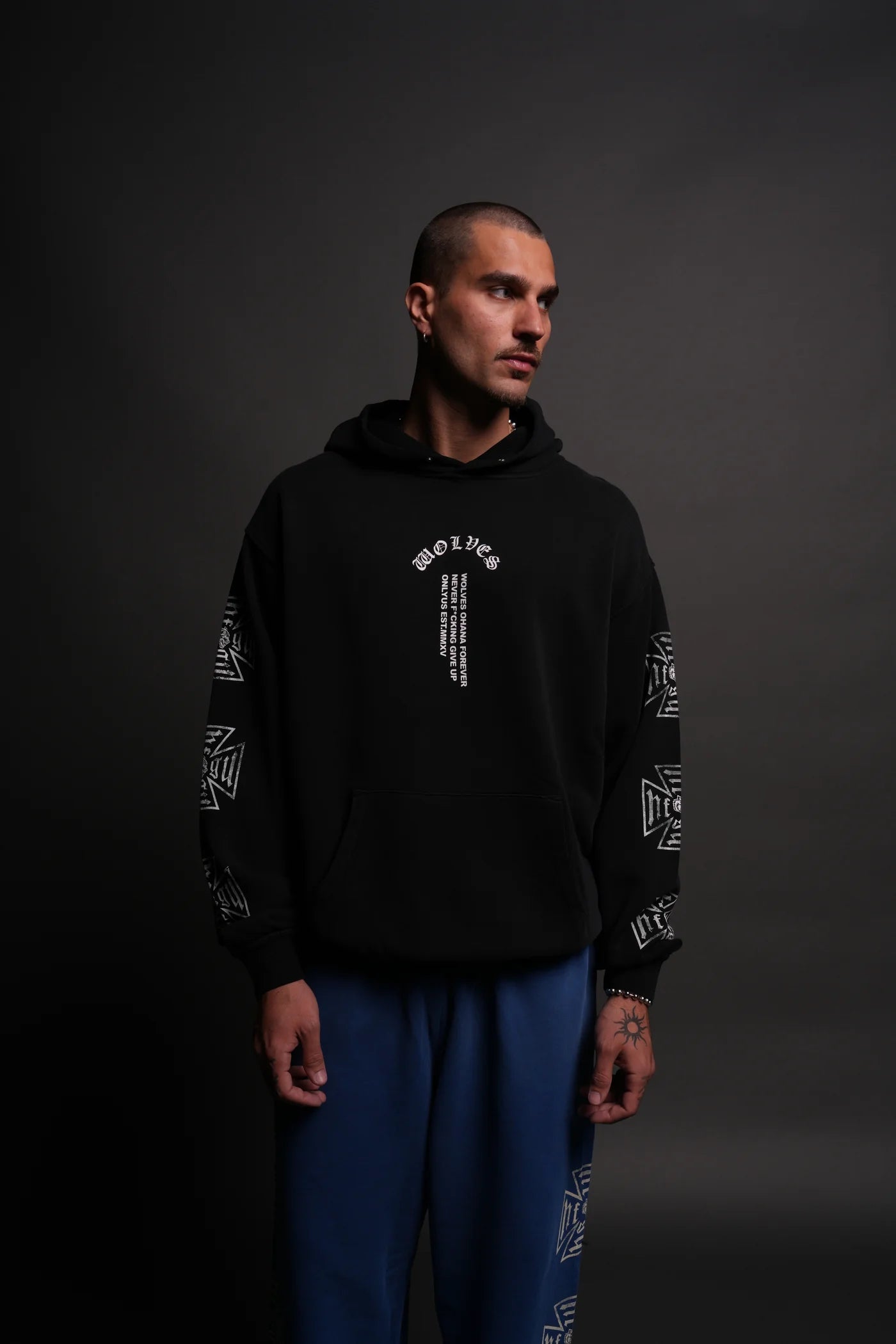 FULL SEND "PIERCE" HOODIE IN BLACK DRIFT WASH