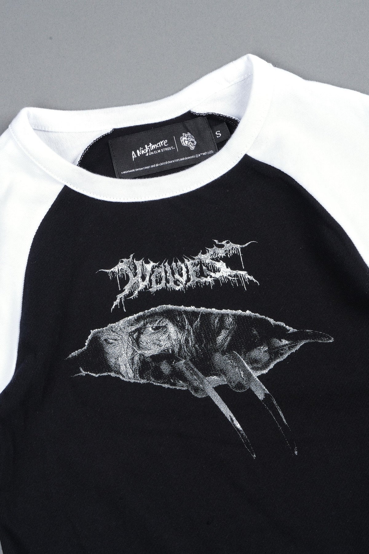 Dont Sleep Lina Raglan Baby Tee In Black/White