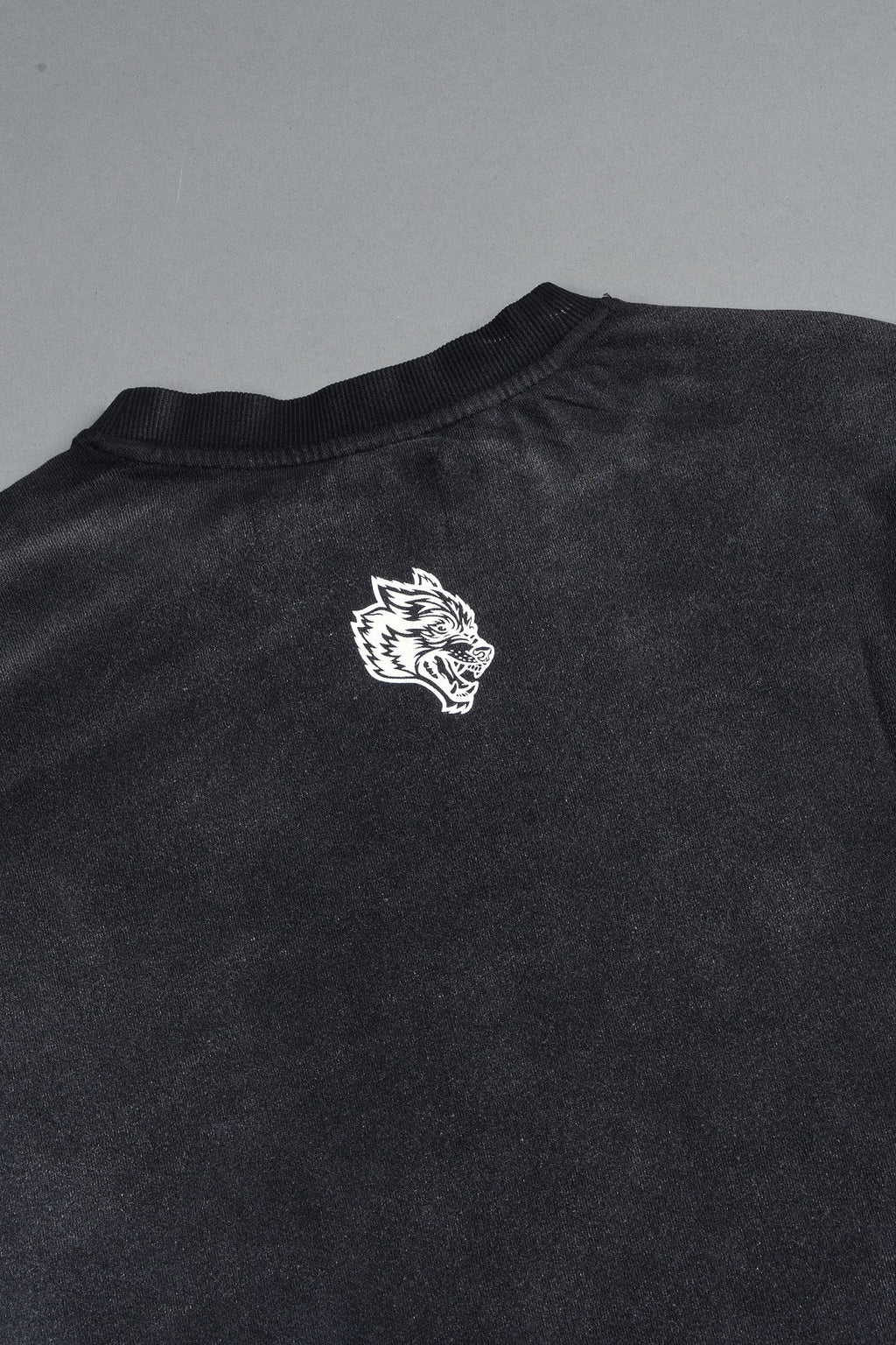 Studded Mantra Premium Oversized Tee In Black Super Sun Fade