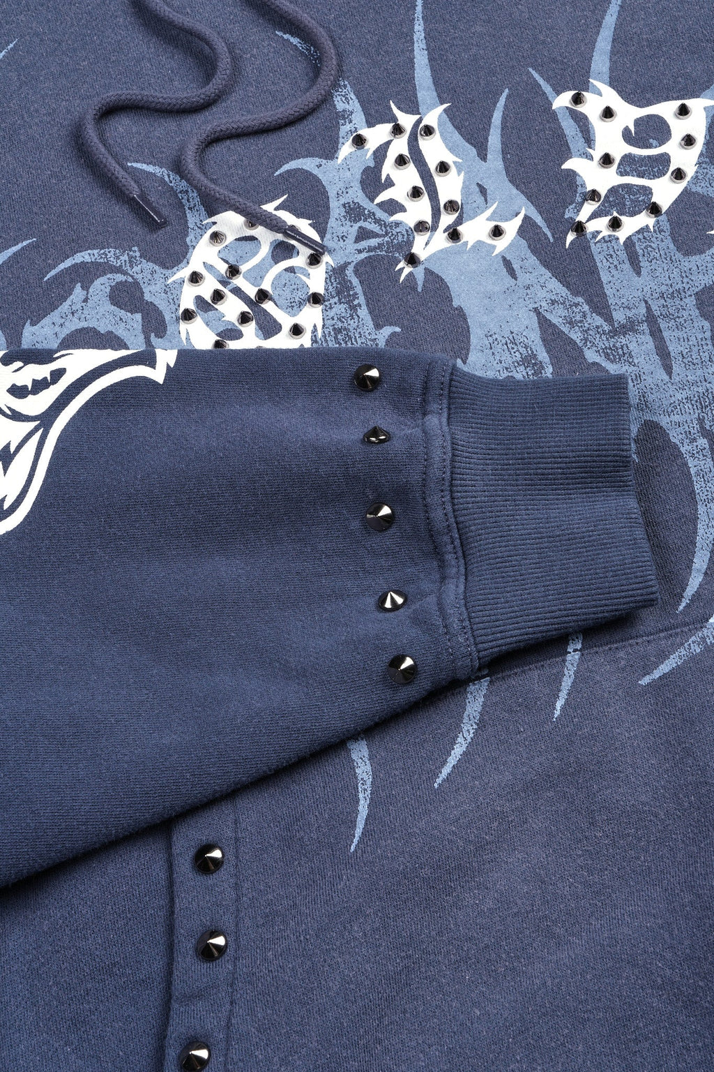 Studded Mantra Bishop Hoodie In Storm Blue Super Sun Fade