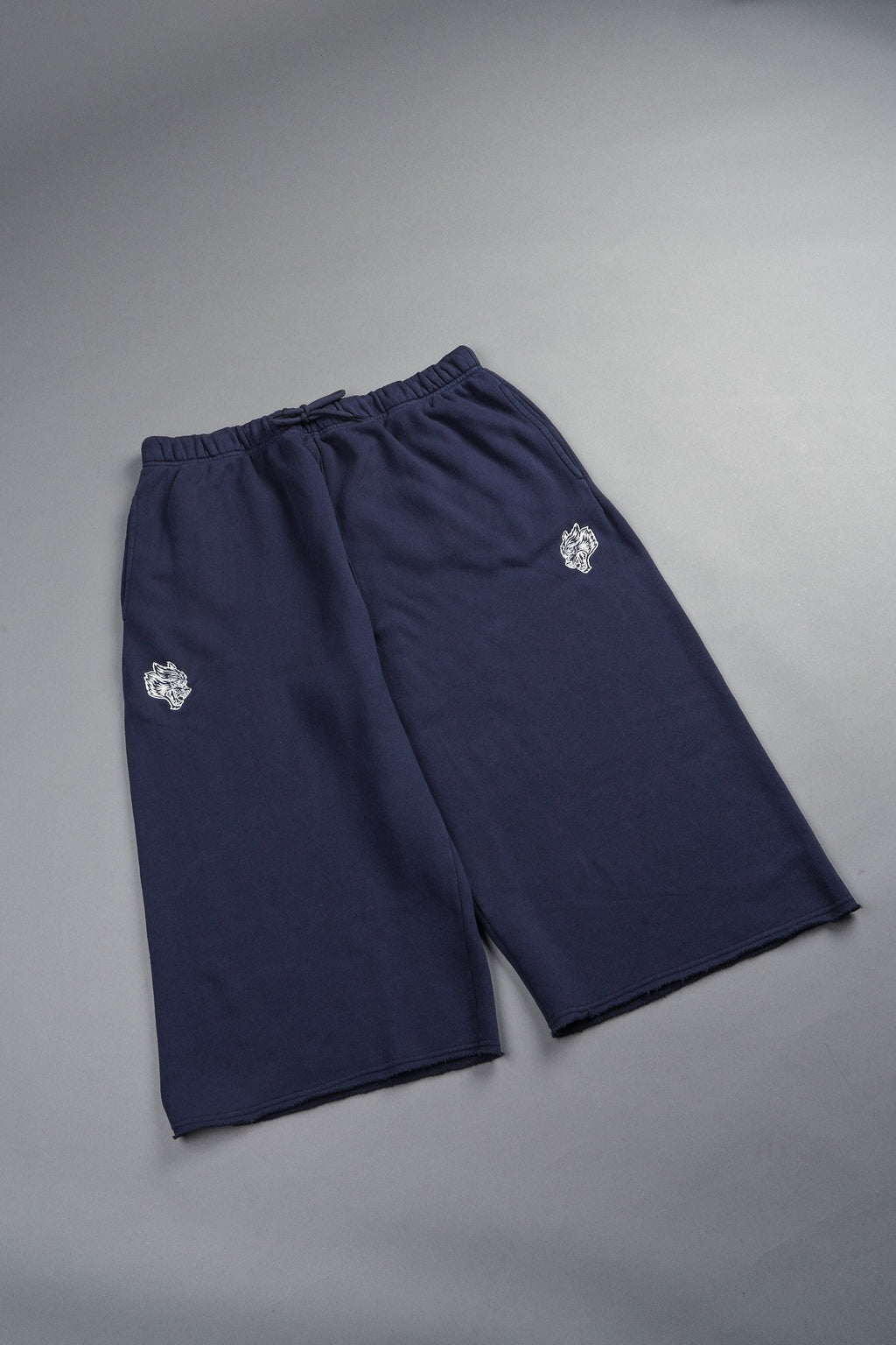 Dual Wolf Capri Sweat Pants In Storm Blue