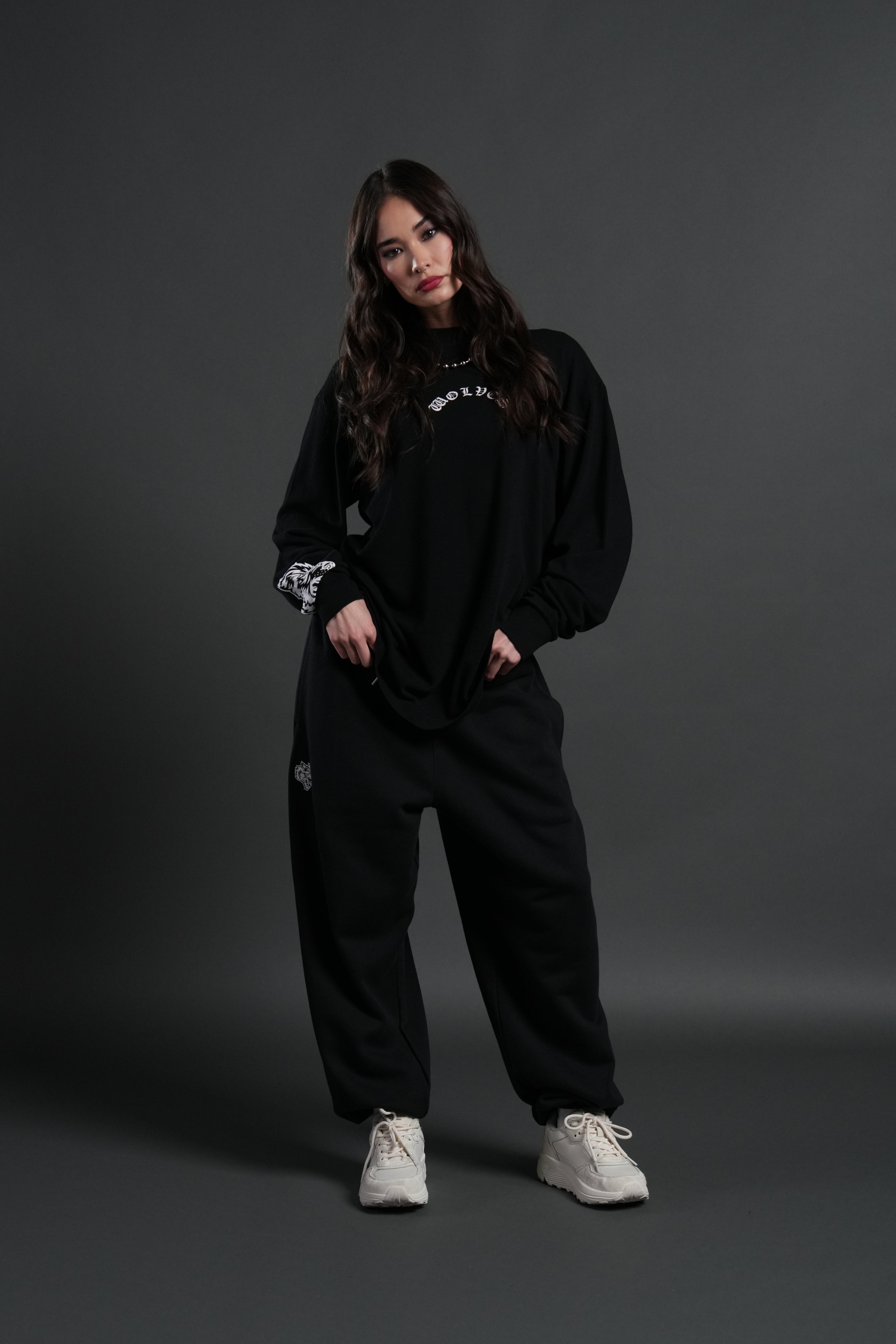 Wolf Chopper "Premium" L/S Tee in Black