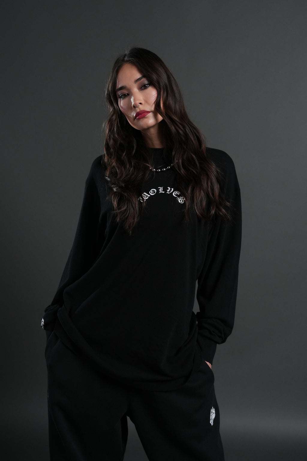 Wolf Chopper "Premium" L/S Tee in Black