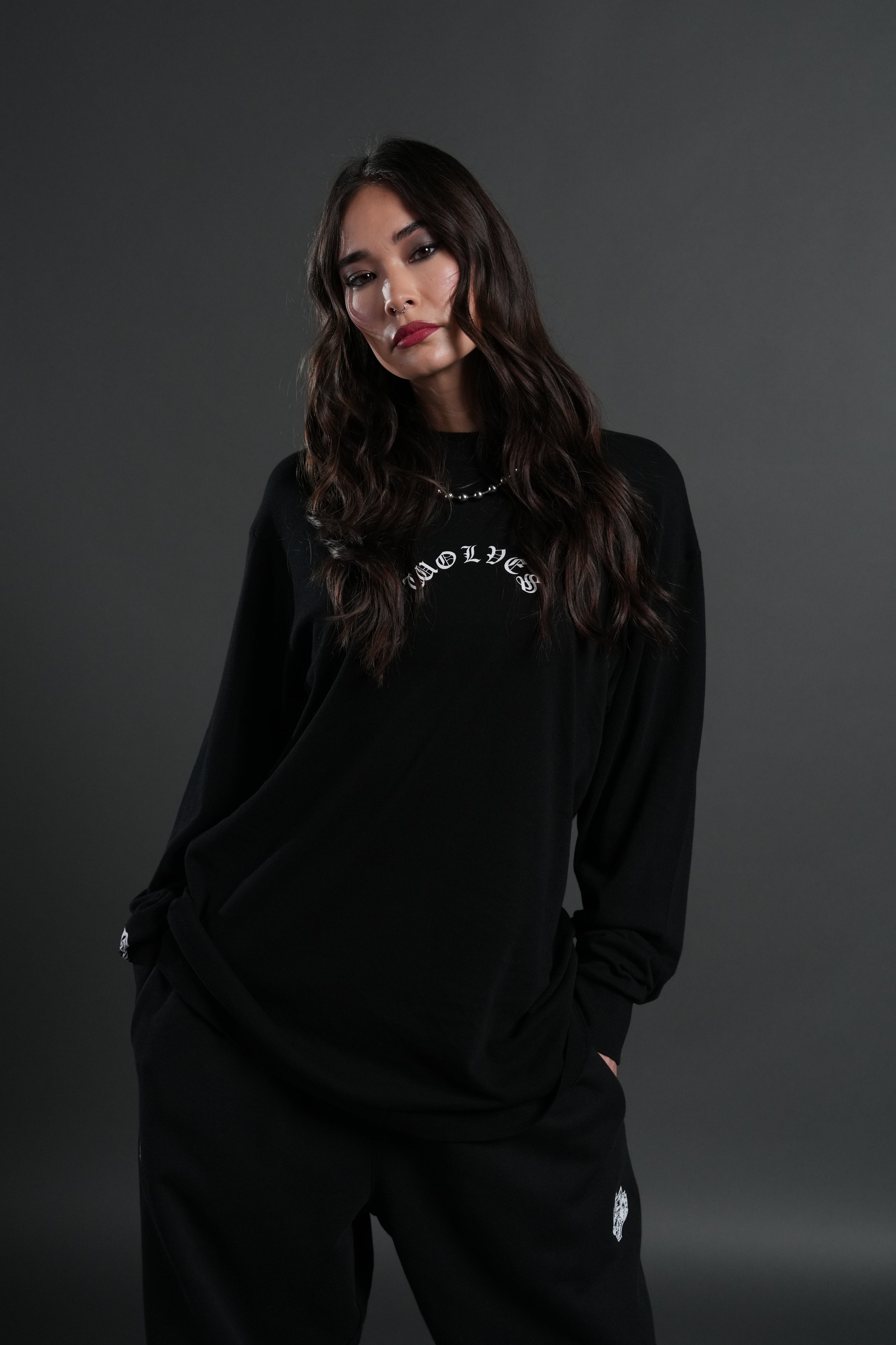 Wolf Chopper "Premium" L/S Tee in Black