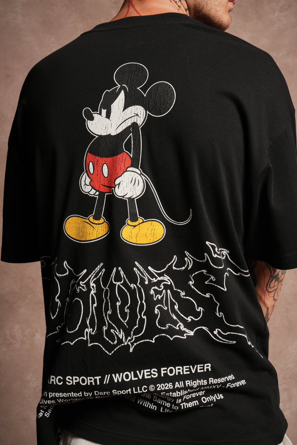 Mickey Wlvsfrvr Premium Oversized Tee in Black