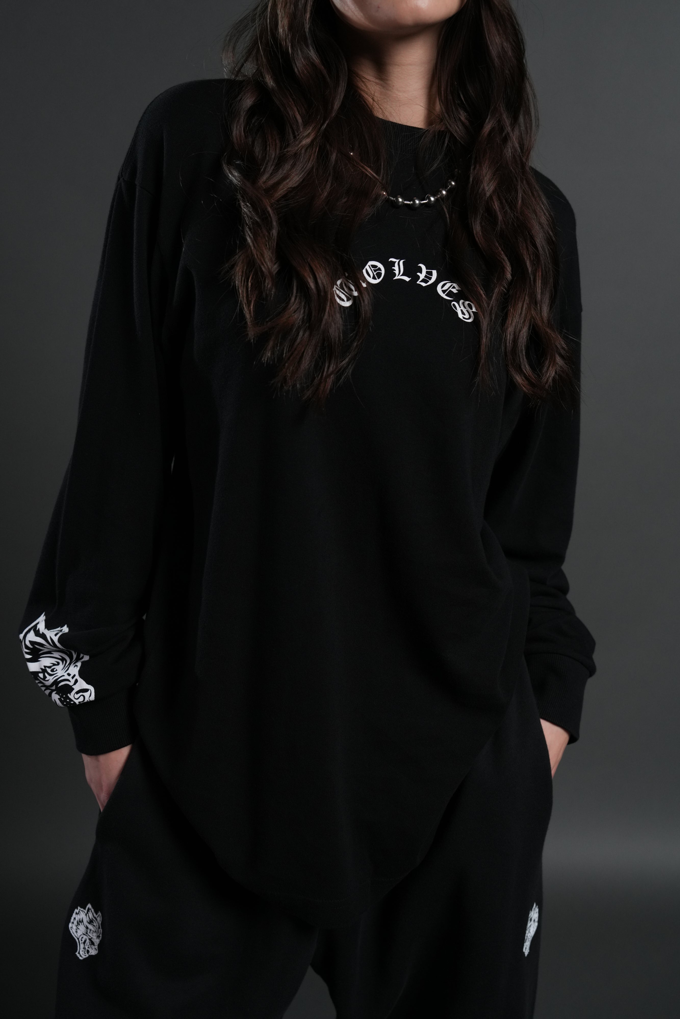 Wolf Chopper "Premium" L/S Tee in Black