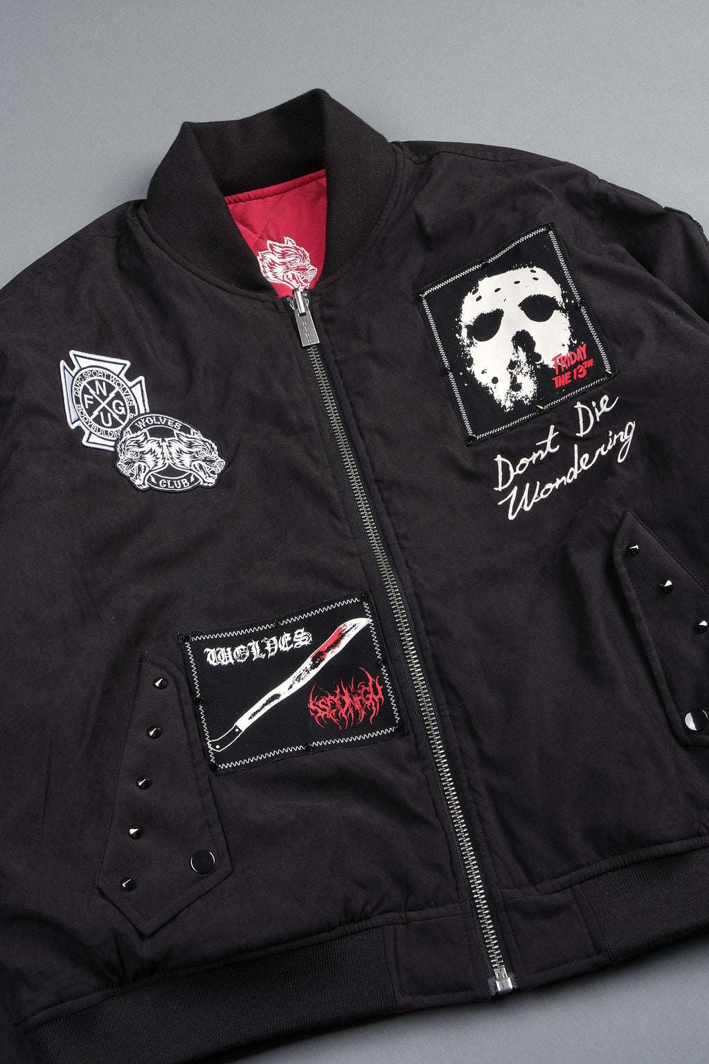 Jason Frvr Cloud Quilted Reversible Bomber Jacket In Black/Oxblood