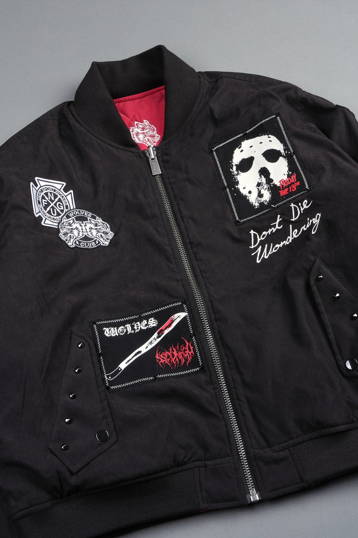 Jason Frvr Cloud Quilted Reversible Bomber Jacket In Black/Oxblood