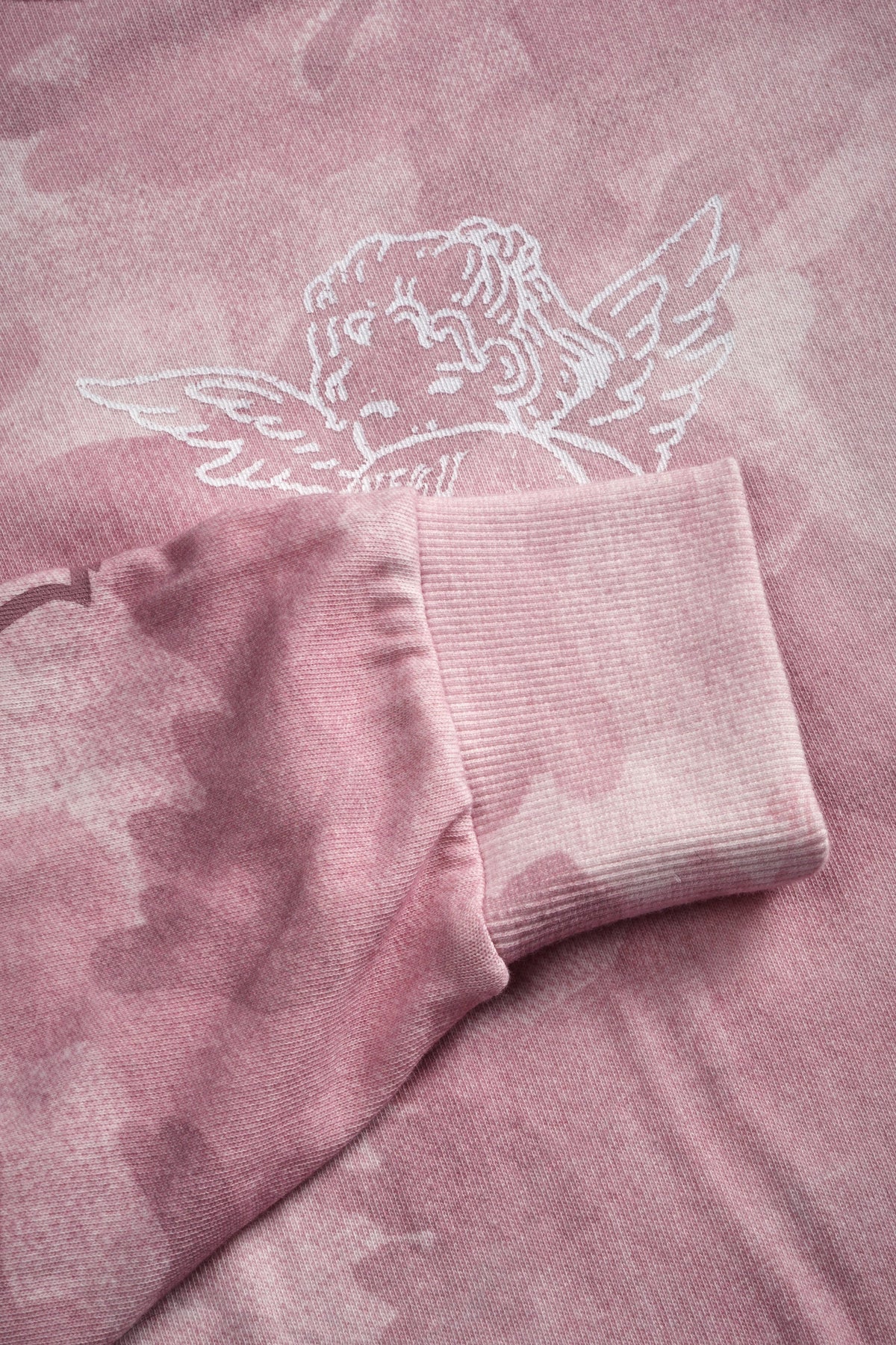 Cherub and the Skull "Premium" Oversized Cropped L/S Tee in Blush Vintage Woodland Camo - imagem 12