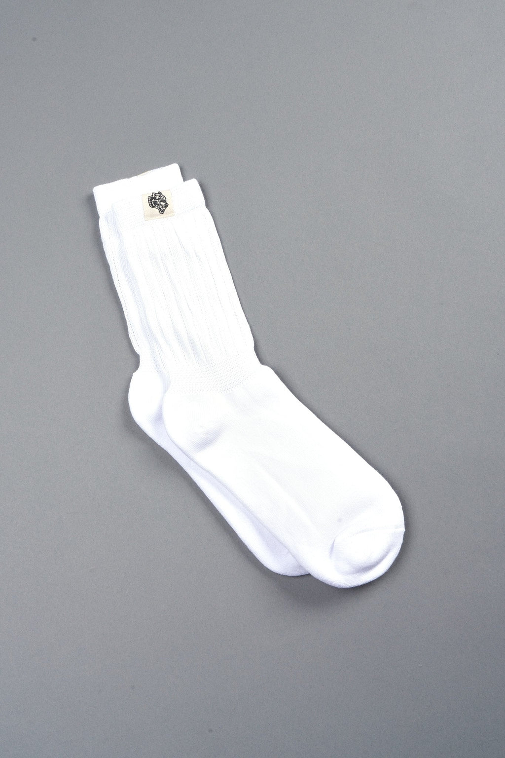 Wolf Patch V2 Comfy Socks in White