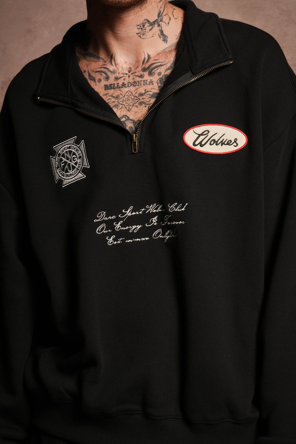 Written On Stone Duke 1/4 Zip Mock Neck in Black