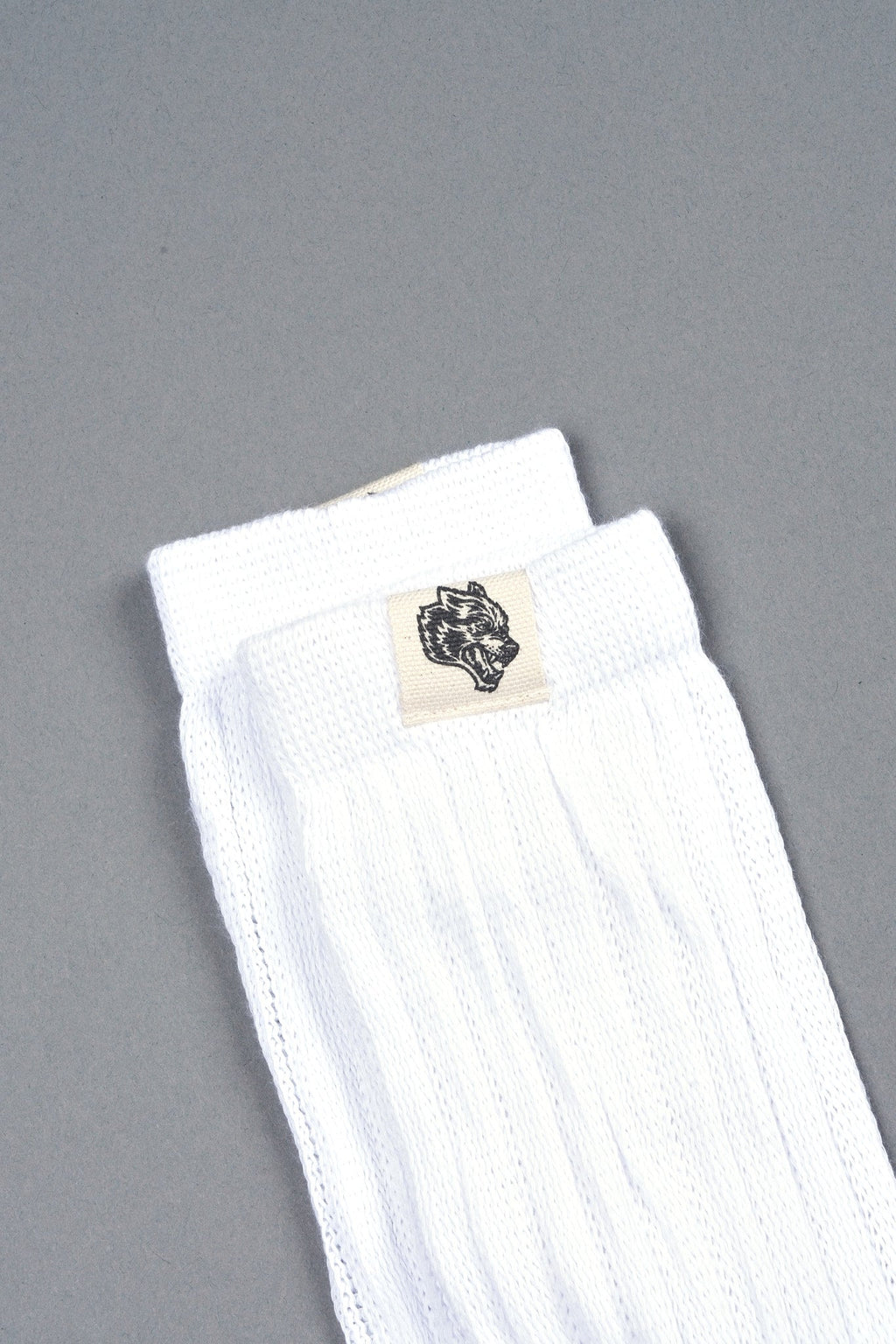 Wolf Patch V2 Comfy Socks in White