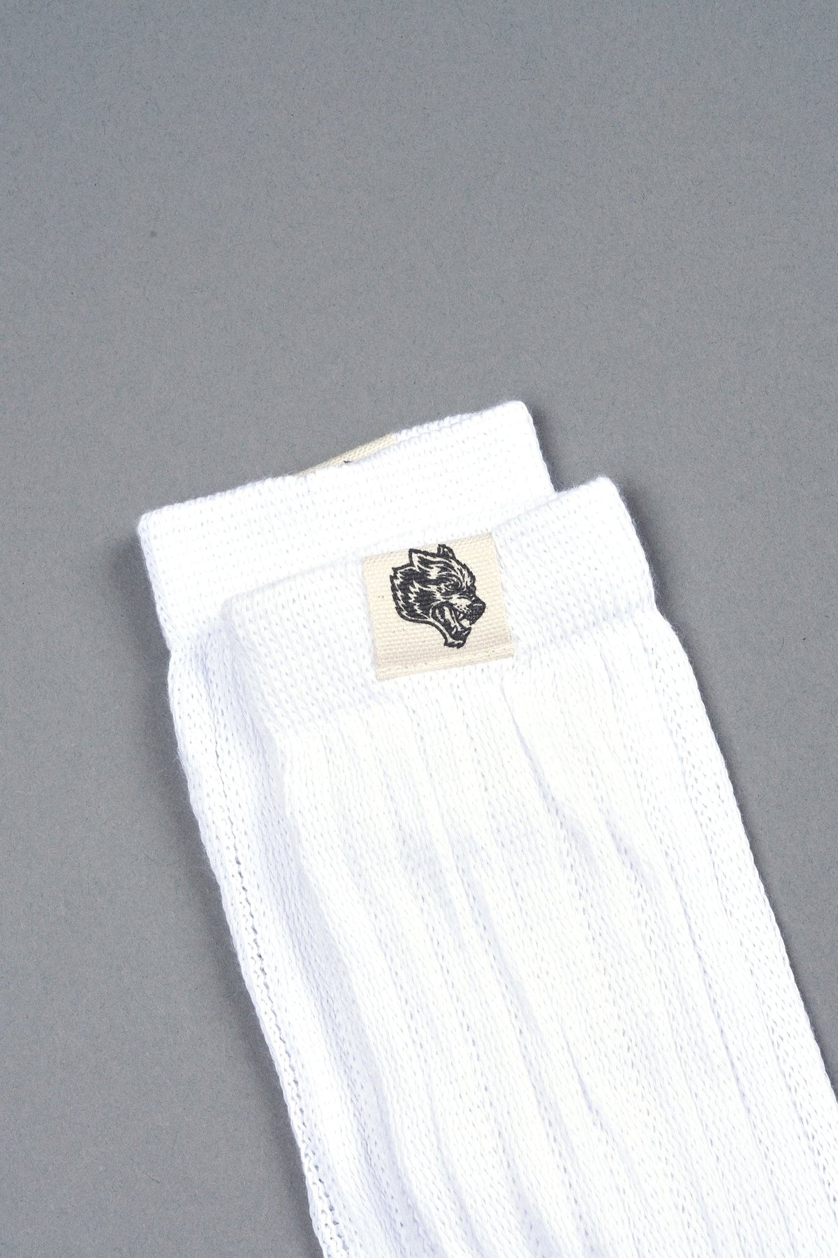 Wolf Patch V2 Comfy Socks in White