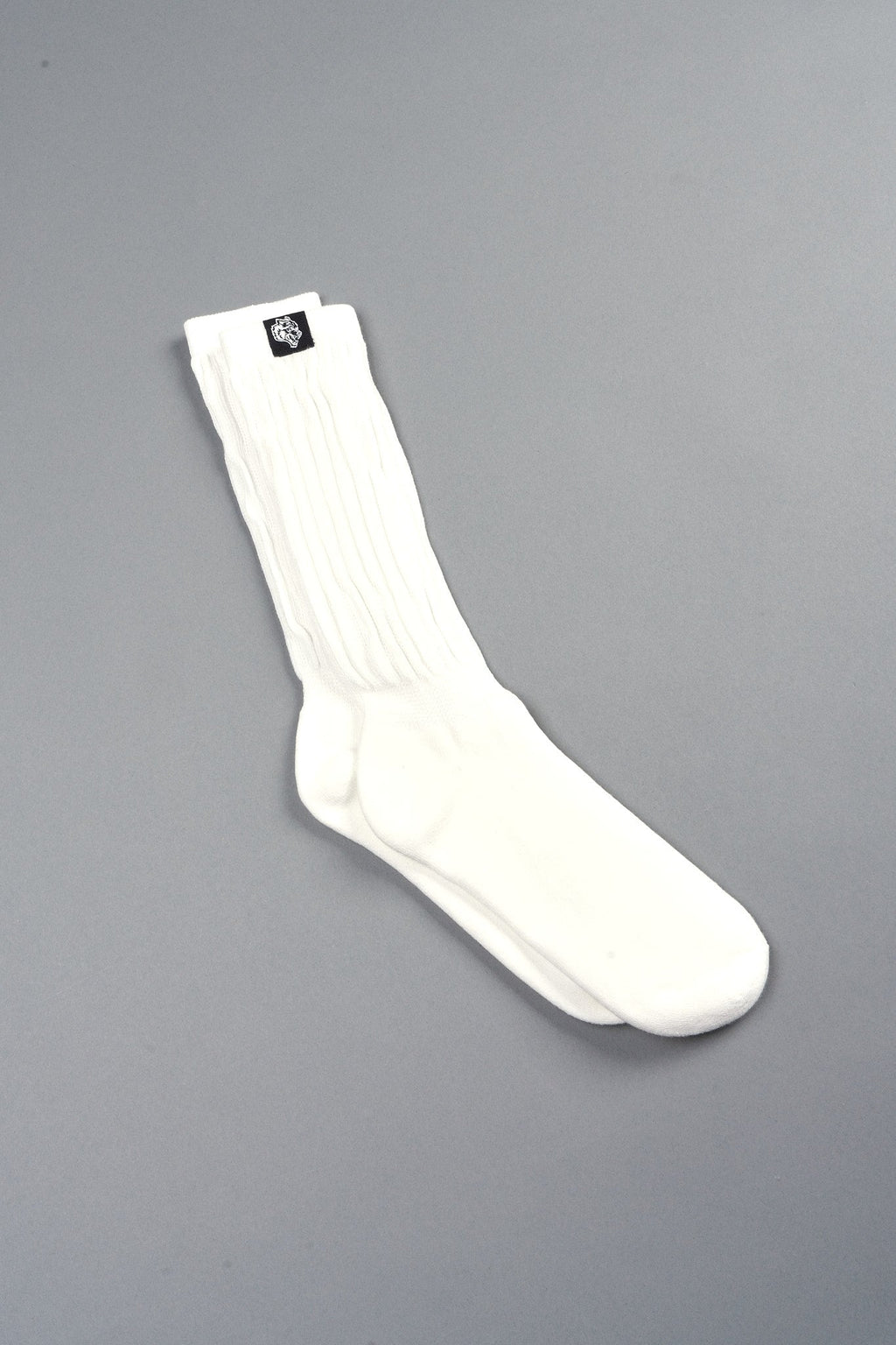 Wolf Patch V2 High Rise Comfy Socks in Cream