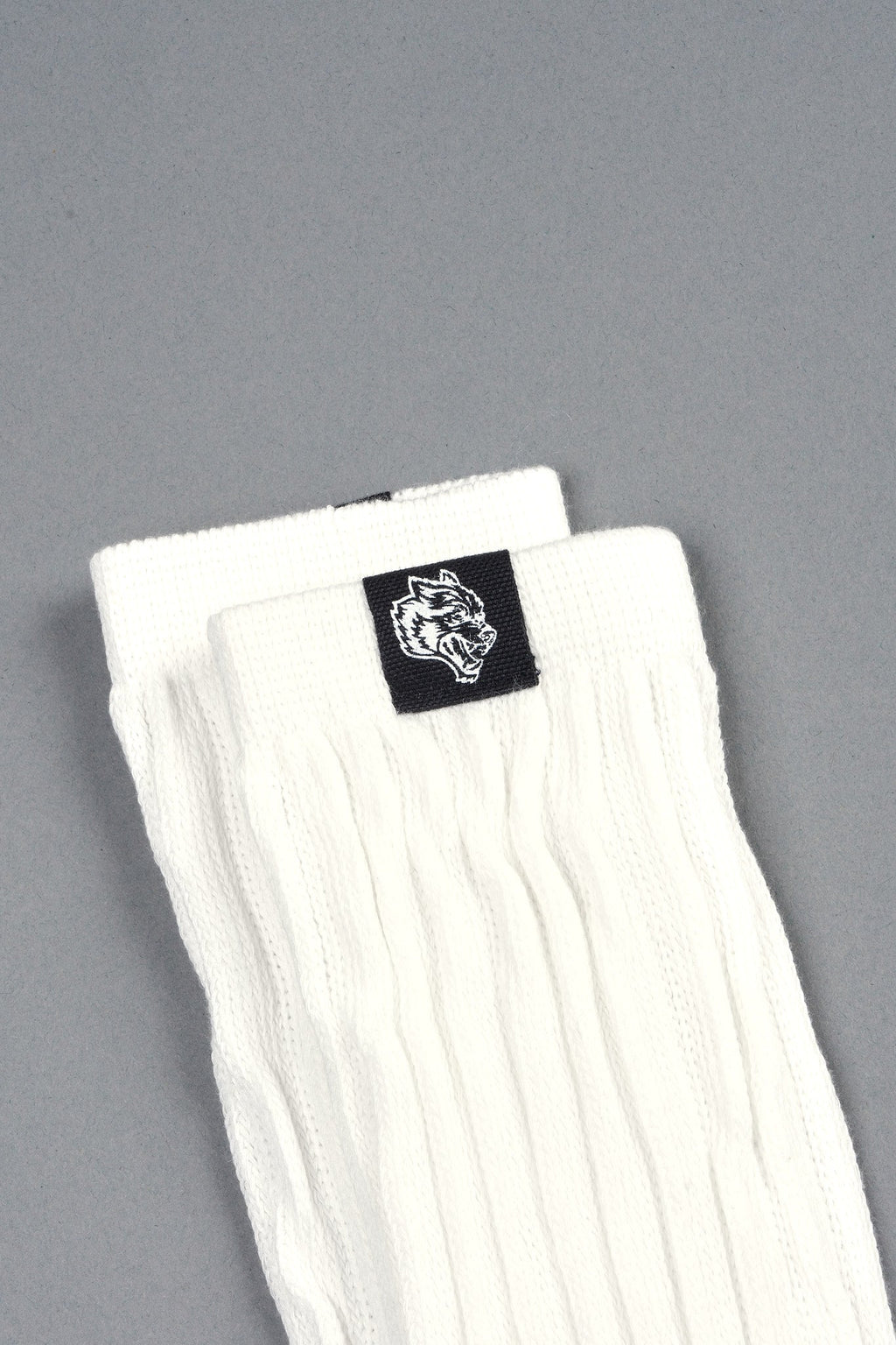 Wolf Patch V2 High Rise Comfy Socks in Cream