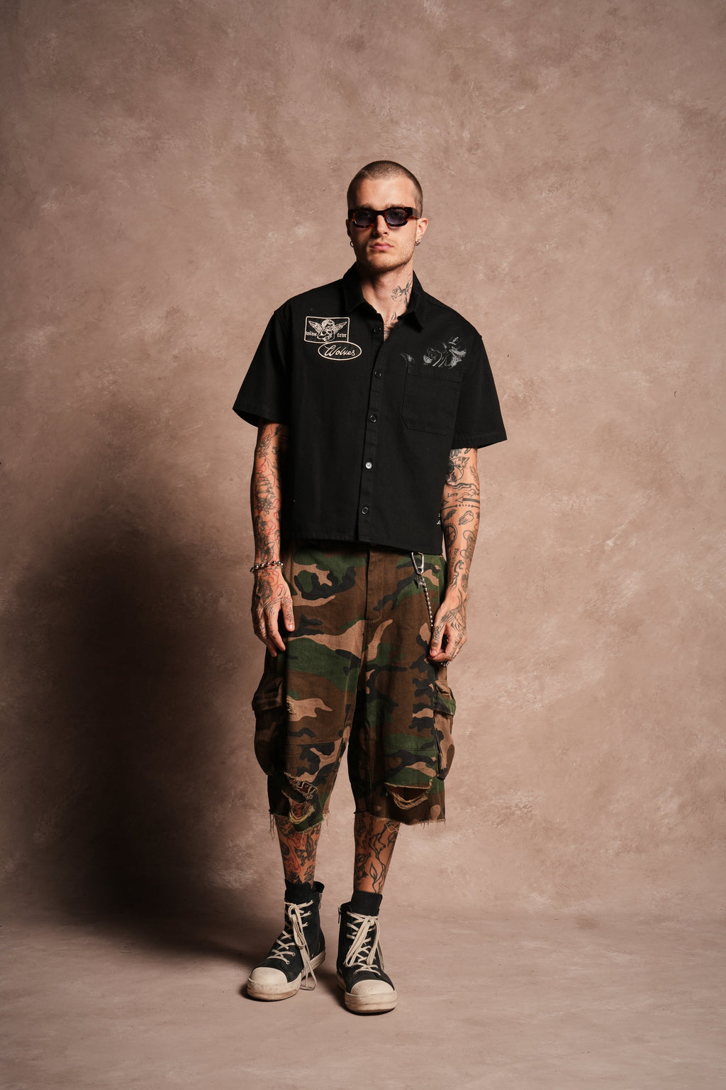 Big Bad Wolf Vinny Button Up Shirt in Black